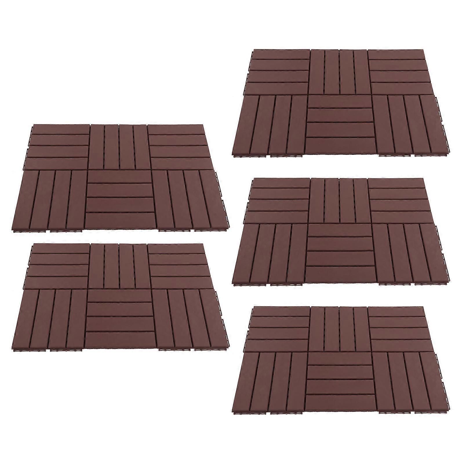 30PCS PB 319 Coffee Plastic Interlocking Deck Tiles 300x300x20mm