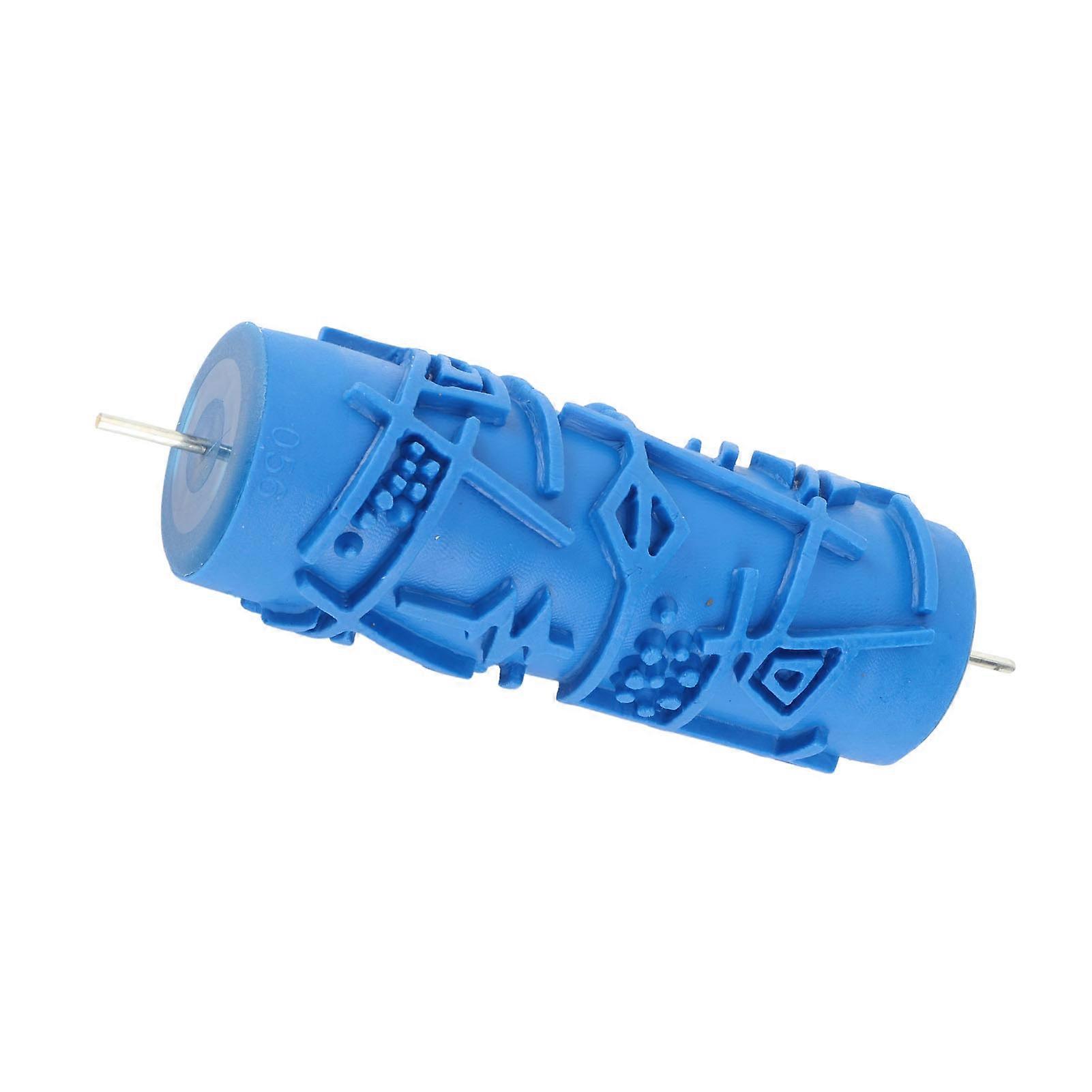 5in Blue Rubber Pattern Paint Roller Reusable Decorative ZZ0079