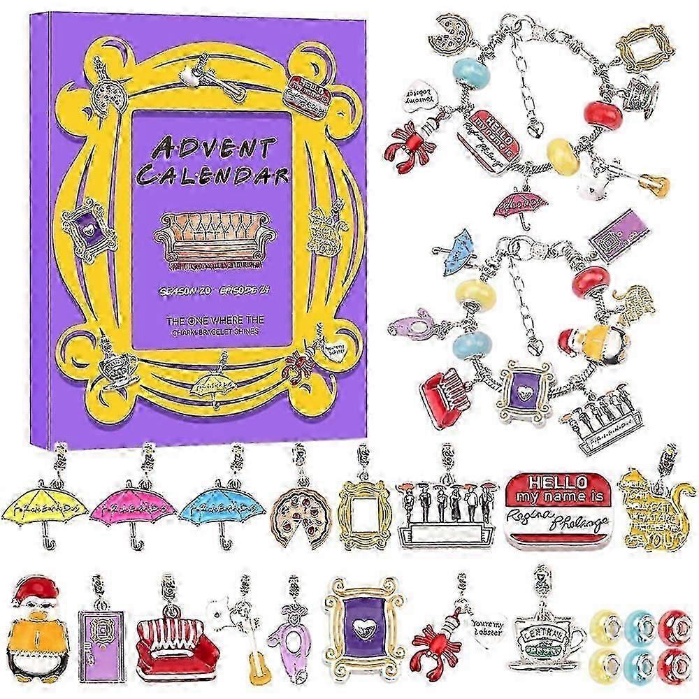 Χριστουγεννιάτικο Ημερολόγιο Advent 2024 24 Days of FRIENDS Charm Bracelet Kit Xmas Countdown Gift