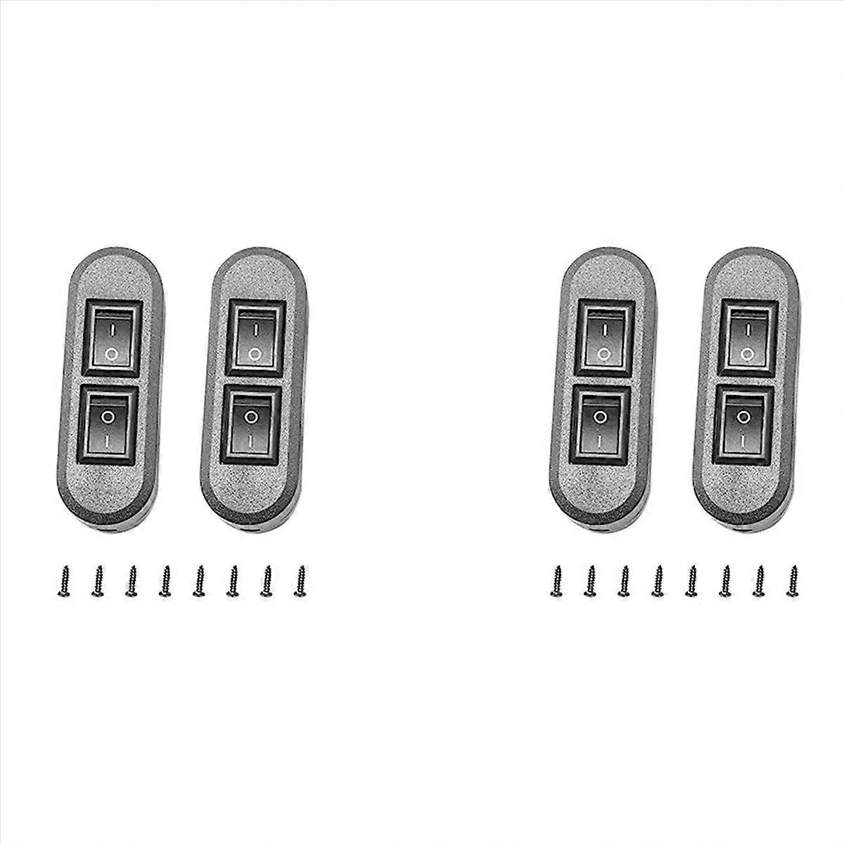 Embedded Wire Switch Black Duplex Rocker for Dual-Control Desk Lamp