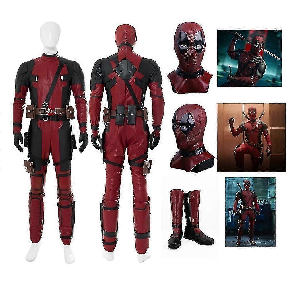 Deadpool & Wolverine Wade Winston Wilson Cosplay Halloween Combinaisons + Bottes + Masques