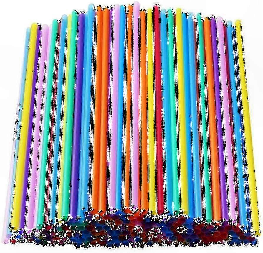1000 Count Vibrant Multicolor Long Plastic Drinking Straws for Parties