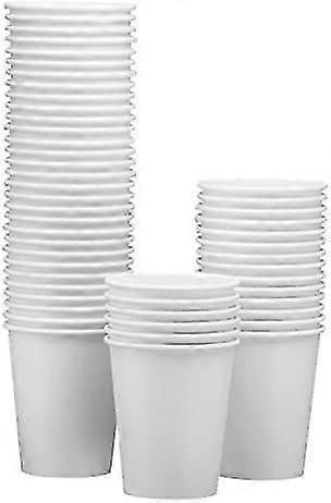 100-pack 8 Oz White Paper Disposable Cups Hot/cold Beverage Drinking Cup