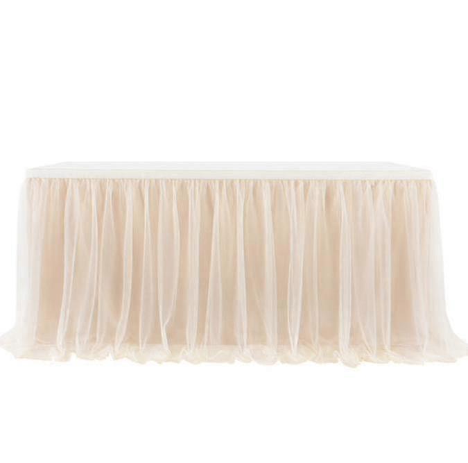 6FT Tulle Table Skirt Tablecloth Tutu Table Skirts