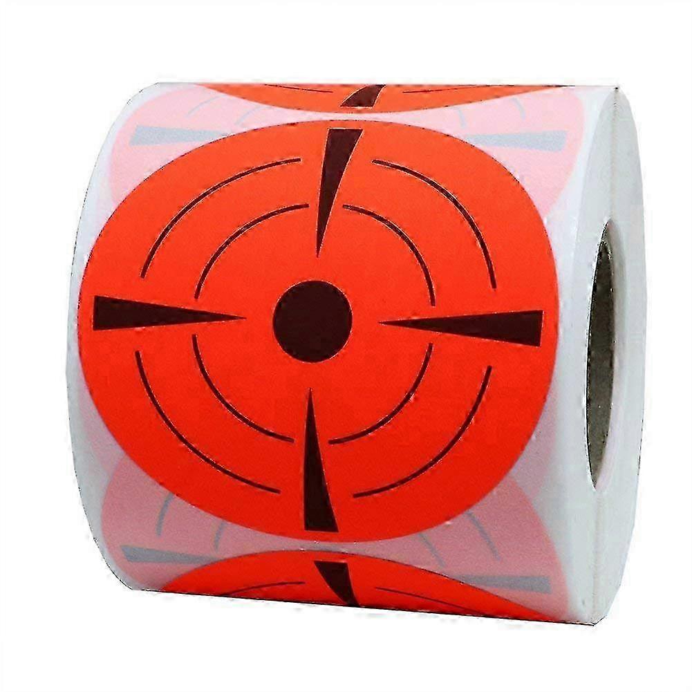 3 Inch Round Stickers Target Pasters Adhesive Shooting Targets Dots Labels (Fluorescent Red)