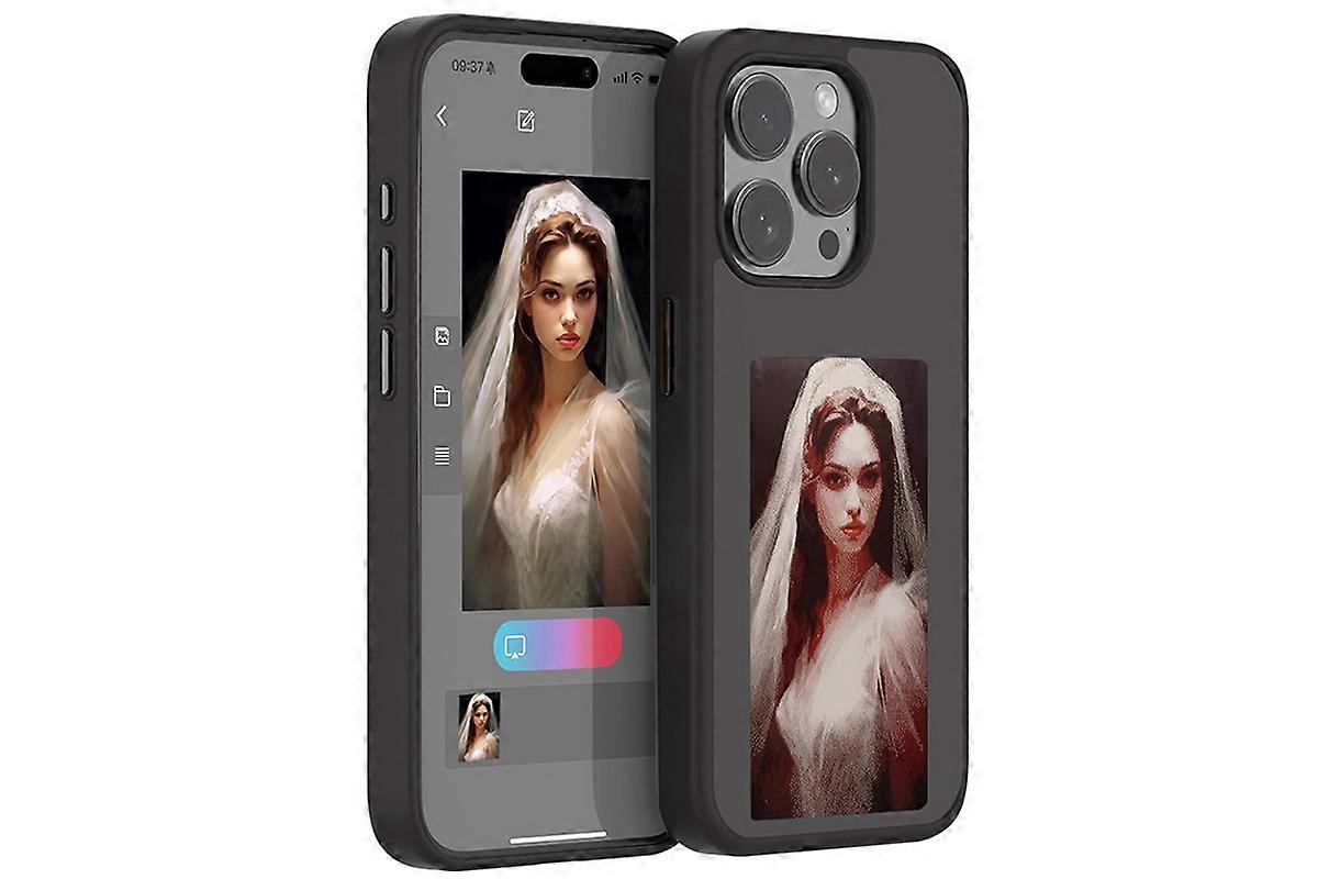NFC E-Ink Smart Cover For iPhone Ink Screen Display Digital DIY Custom