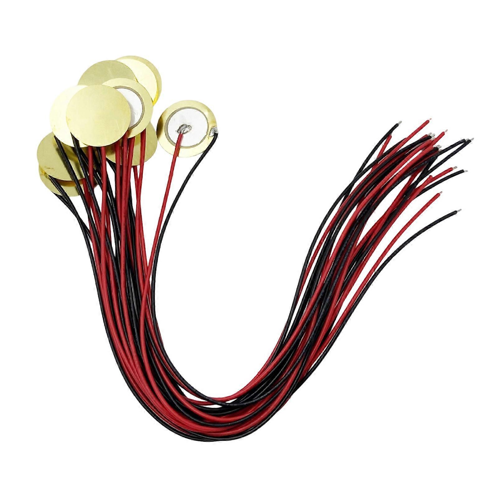 15Pcs Direct Supply 27MM Copper Sheet Buzzer Low Power Consumption Piezo Pickup Plate with Wire Easy to Install Multicolor