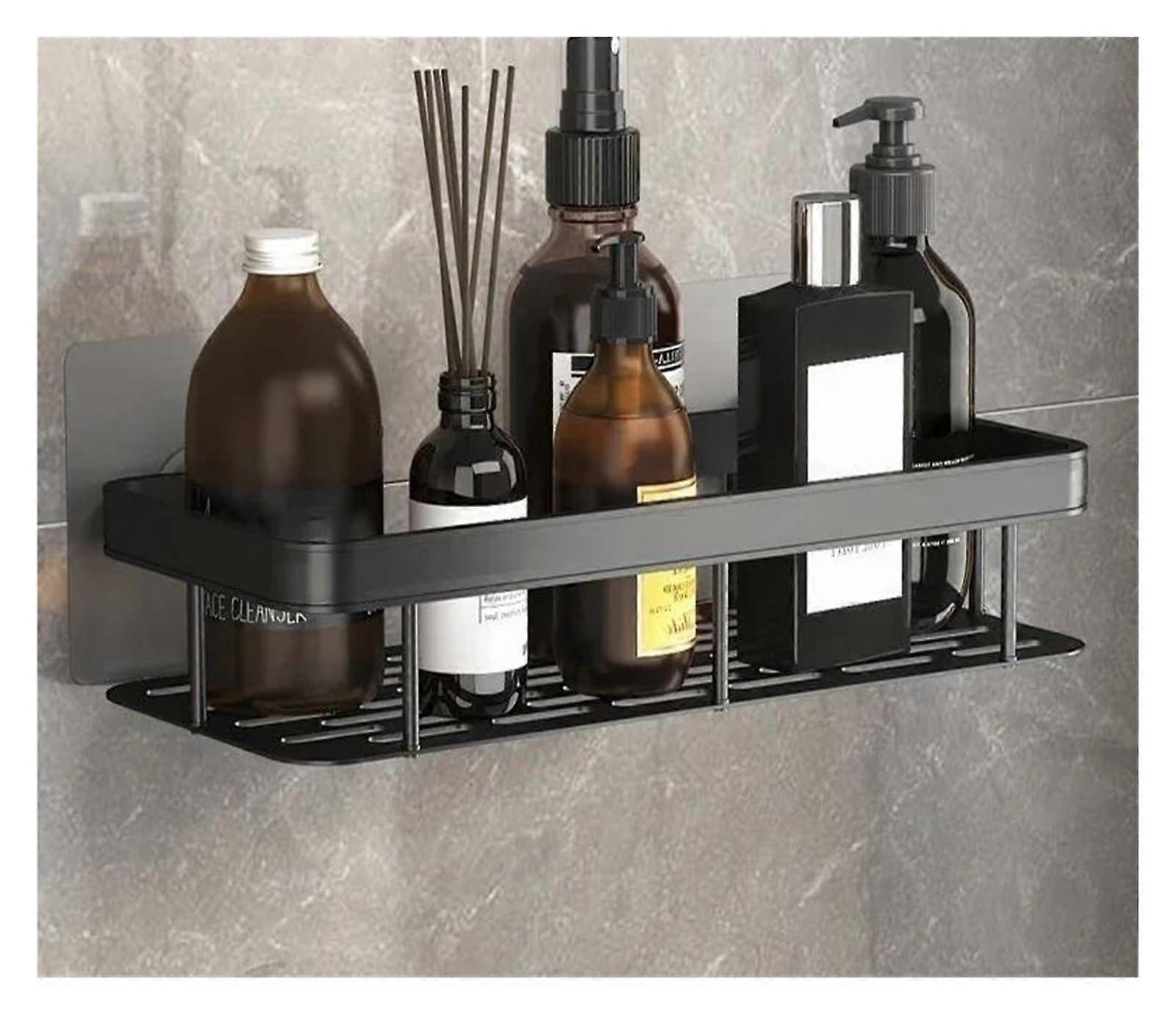 Hair Dryer Rack Wall Mounted Plastic Bathroom Shelf BlackB