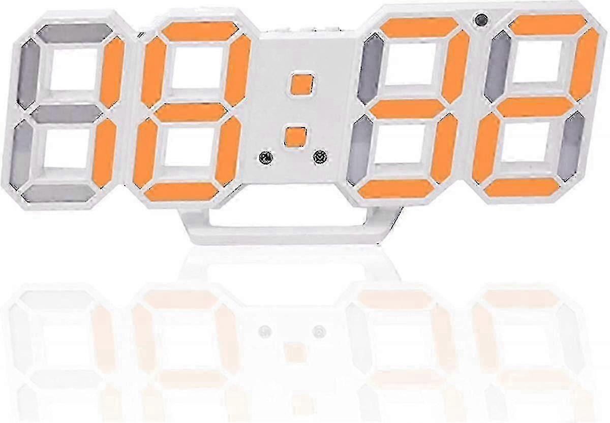 3d Digital Alarm Clock,wall Led Number Time Clock With 3 Auto Adjust Brightness Levels,led Electronic Clock With Snooze Function,temperature