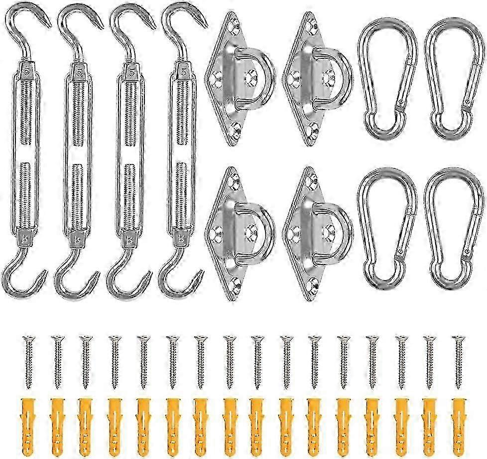 Heavy Duty Stainless Steel Awning Fixing Kit for Shade Sails - Triangular, Square & Rectangular Garden Shade Sail Installation Accessories
