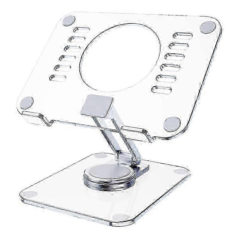 R-JUST T632 Acrylic 360 Degree Rotating Desktop Tablet Stand (Transparent)