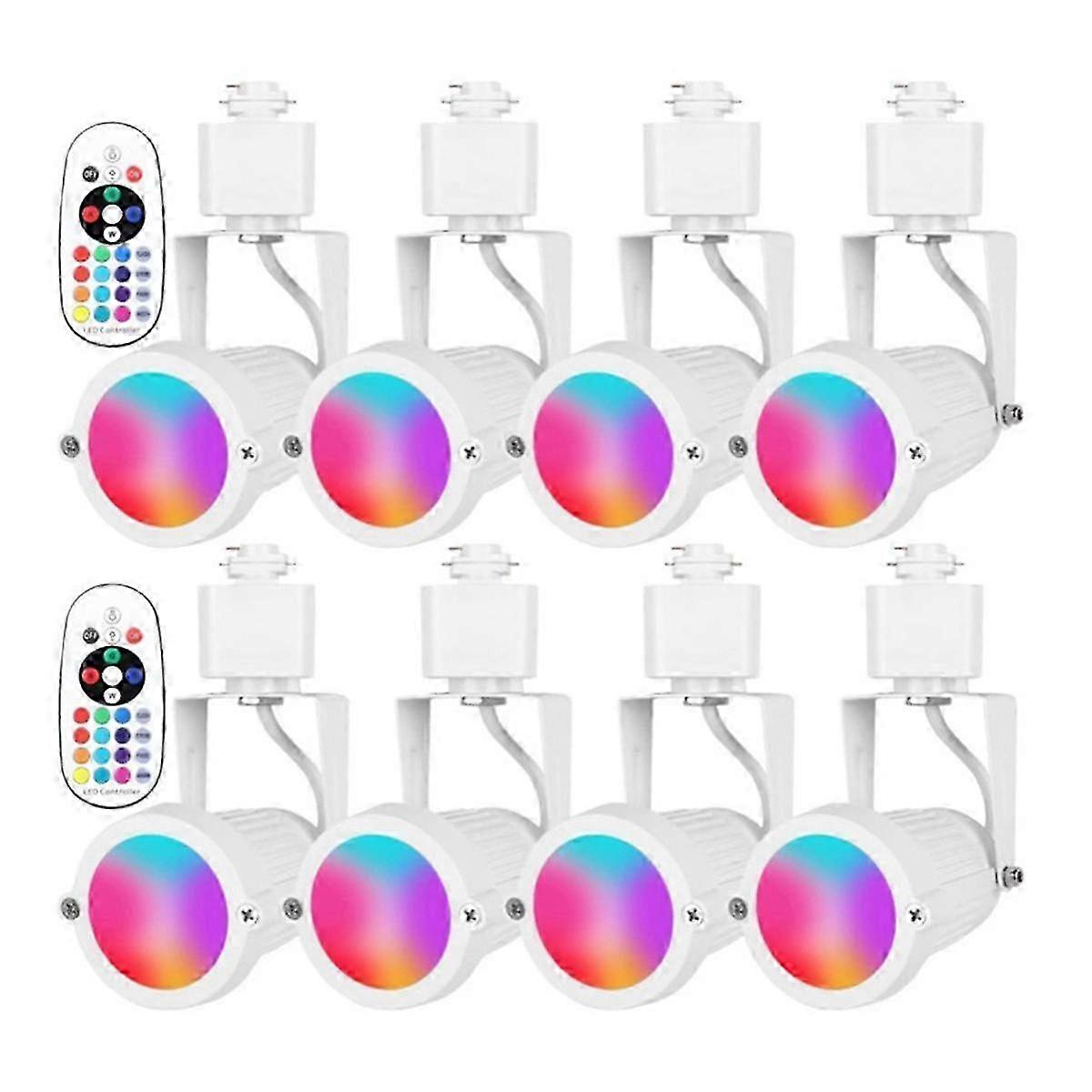 White Single RGBW Track Light 90-265V 3-Wire Track Head Waterproof IP65 Track Light with Colorful Remote Control for Bar