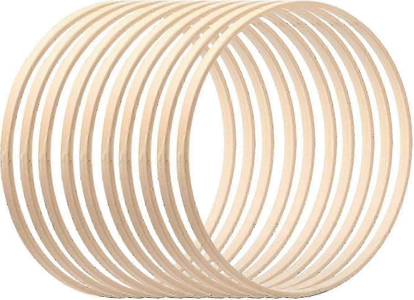 10/12 stk bambus blomsterkrans, træ bøjle krans ring macrame bøjle ringe, drøm fanger håndværk bøjle ringe til diy bryllup krans indretning