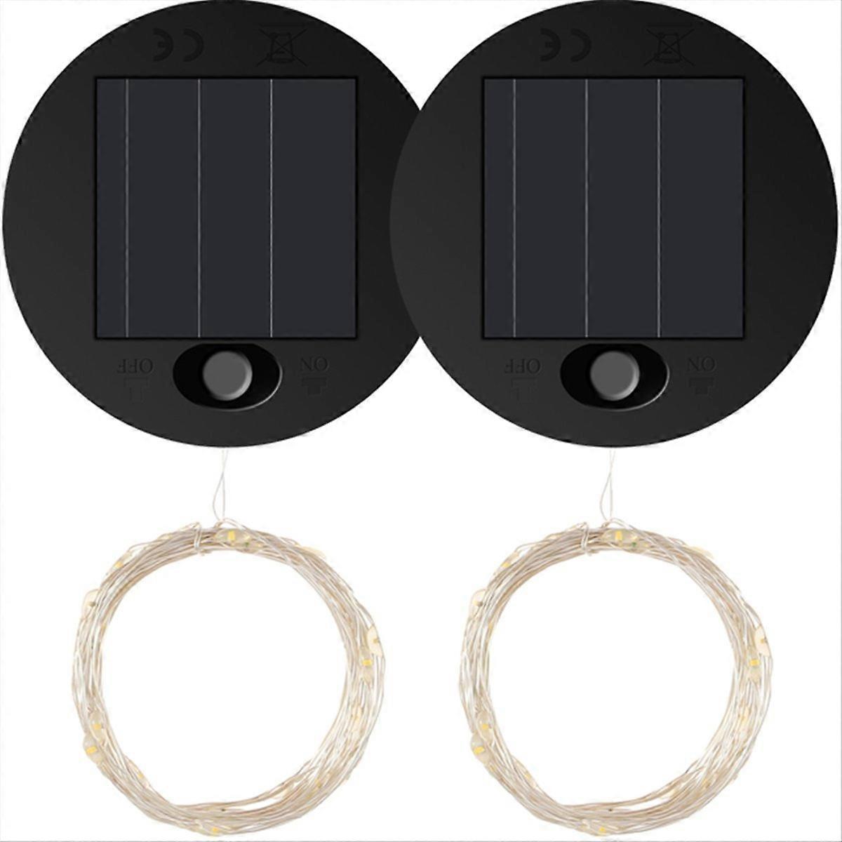 2Pcs Solar Light Replacement Top LED Solar Panel Lantern Lid