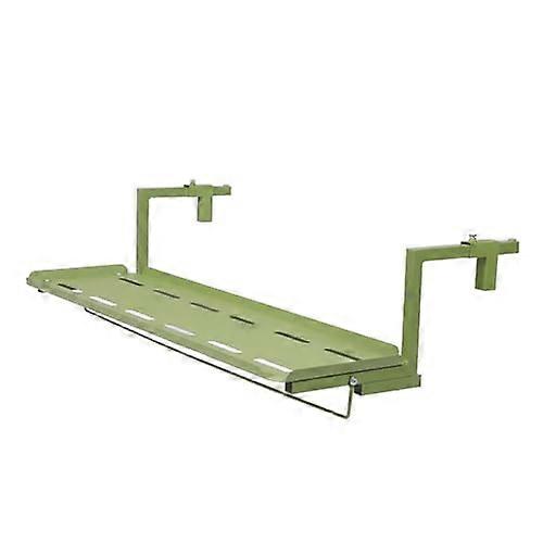 Adjustable Balcony Folding Table with Height Settings for Patio Garden Railing 60cm Green