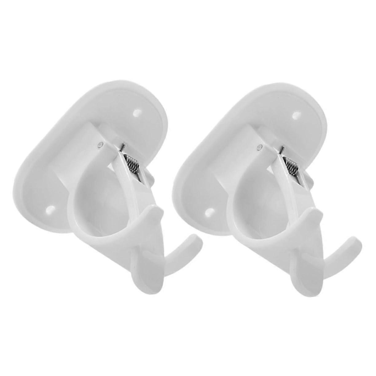 Curtain Rod Hook Holders 2 Pieces For Wall Mounting Brackets No Drill Installation Home Decor