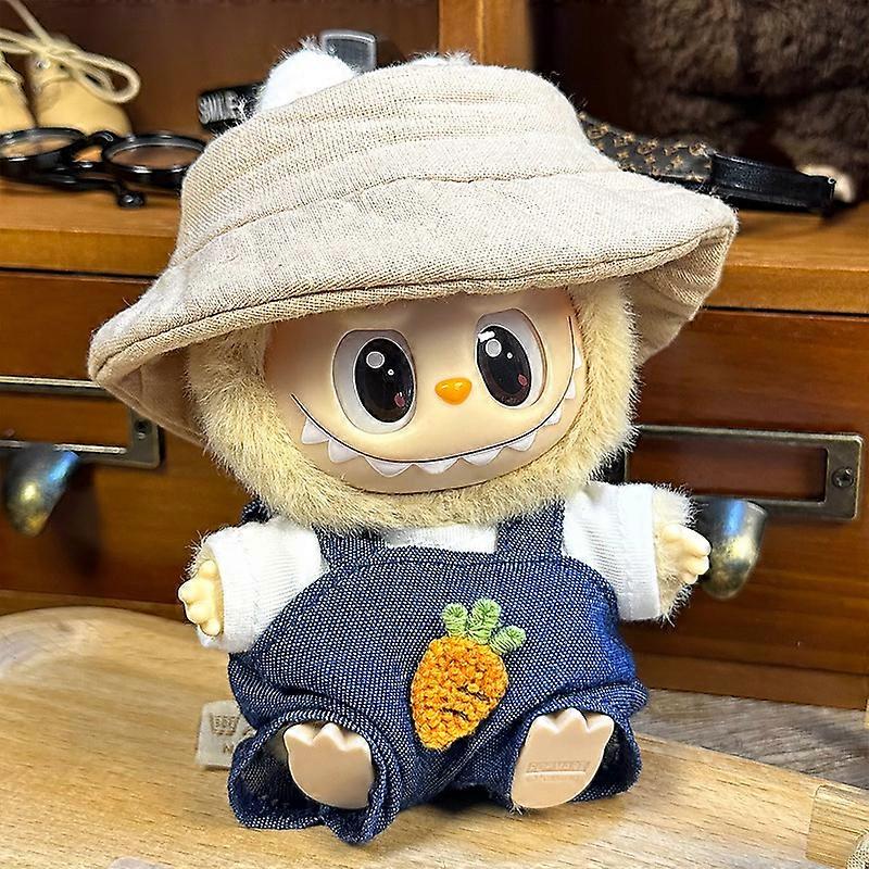 Labubu Babykläder 17 cm Labubu Tygkläder Ögonblindlåda Dockkjol Set Söt Klänning Skötleksaker
