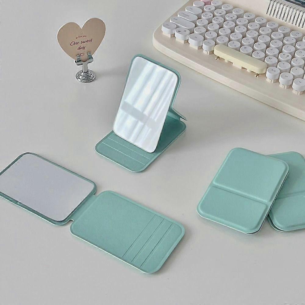 Solid Color Handheld Makeup Mirror Stand Up Pocket Folding Mirror  Desktop Decoration