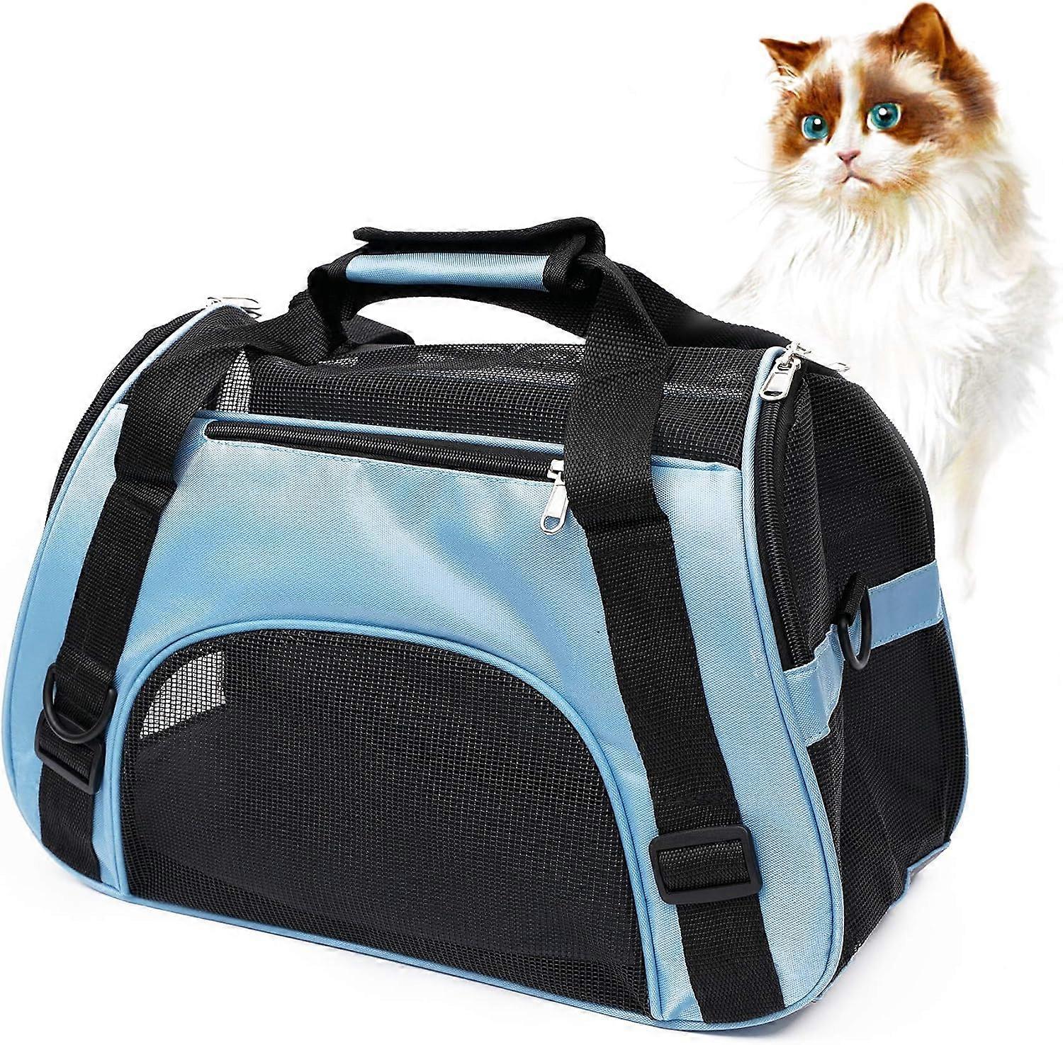 Soft-Sided Pet Carrier for Cat Carriers, Dog Carrier for Small, Medium Cats, Dogs, Puppies, Airline Approved Pet Carrier up to 15 lbs (Small, Blue)