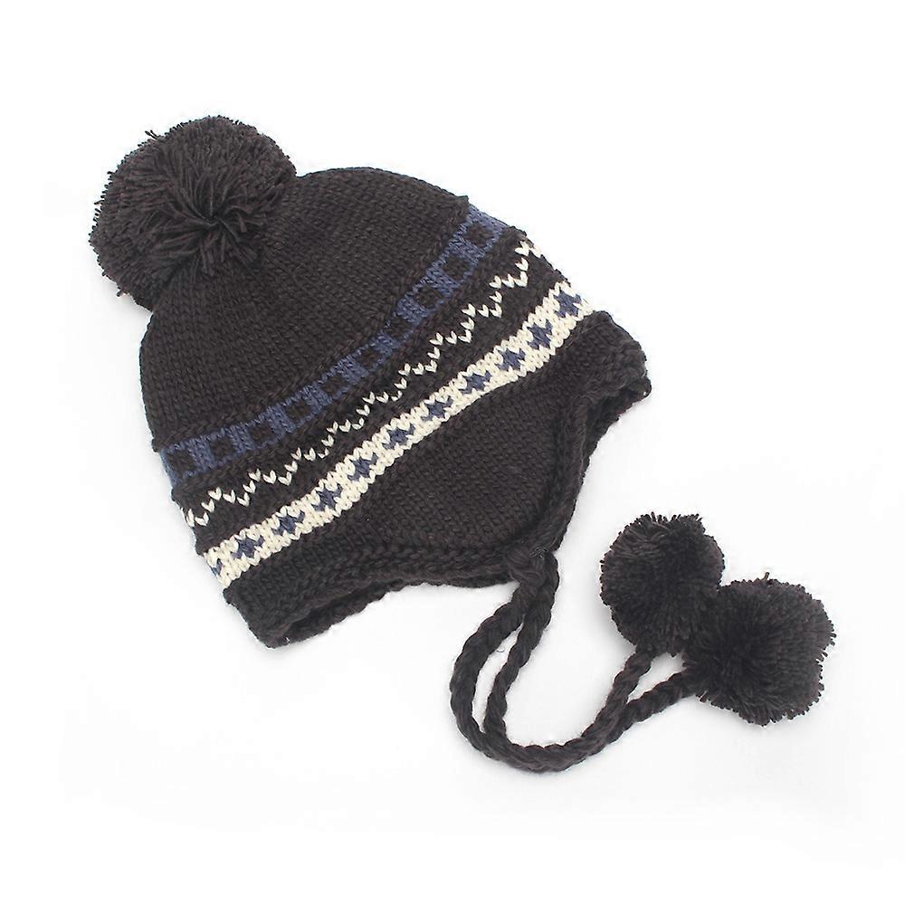 Retro Furry Knitted Woolen Hats For Children In Autumn And Winter Thickened Cold-Proof Warm And Ear-Protecting Lei Feng Hats That Make