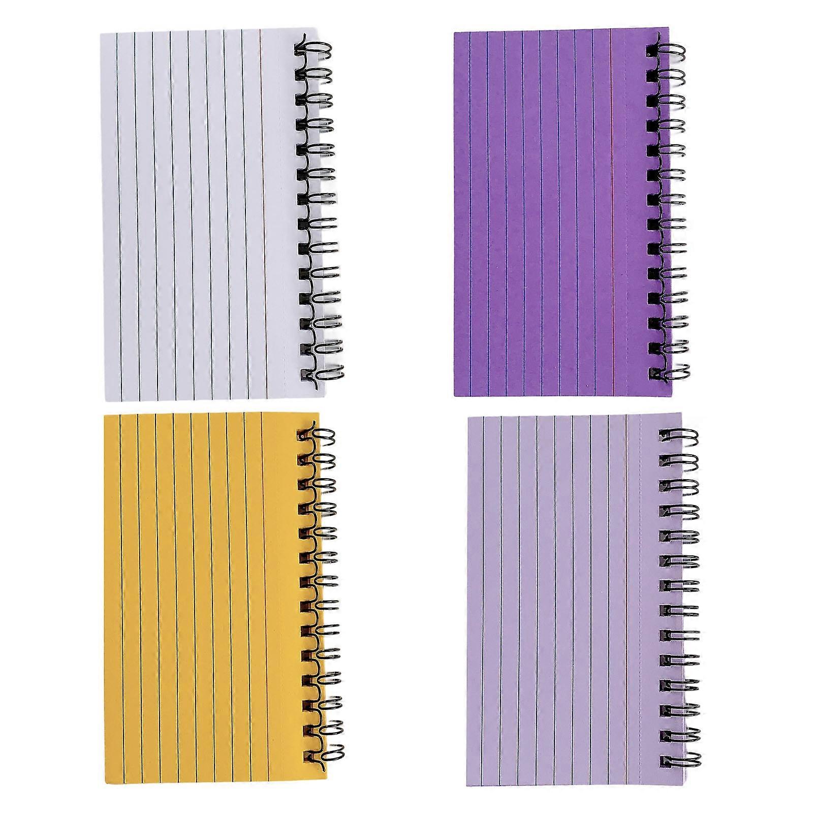 4 Pieces Reusable Index Card Notebooks Tearable Pages 4 Color Coil Flashcards Note Cards For Students Professionals  Purple white light p