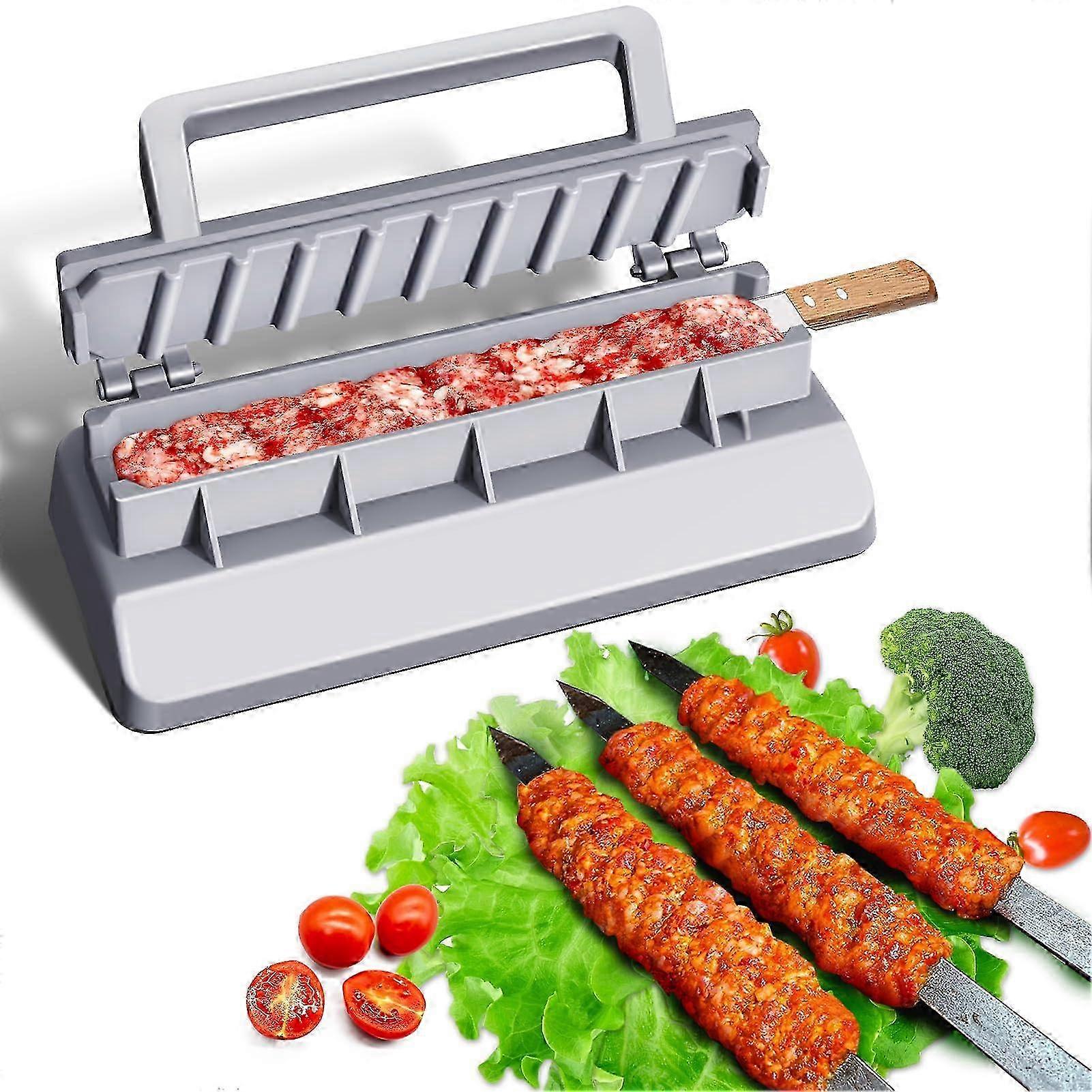Kebab Maker Press: Kabob Maker Barbecue, Kabob Skewers Machine Maker Mold, Portable Easy to Use & CLean Grilling Essentials 25-26