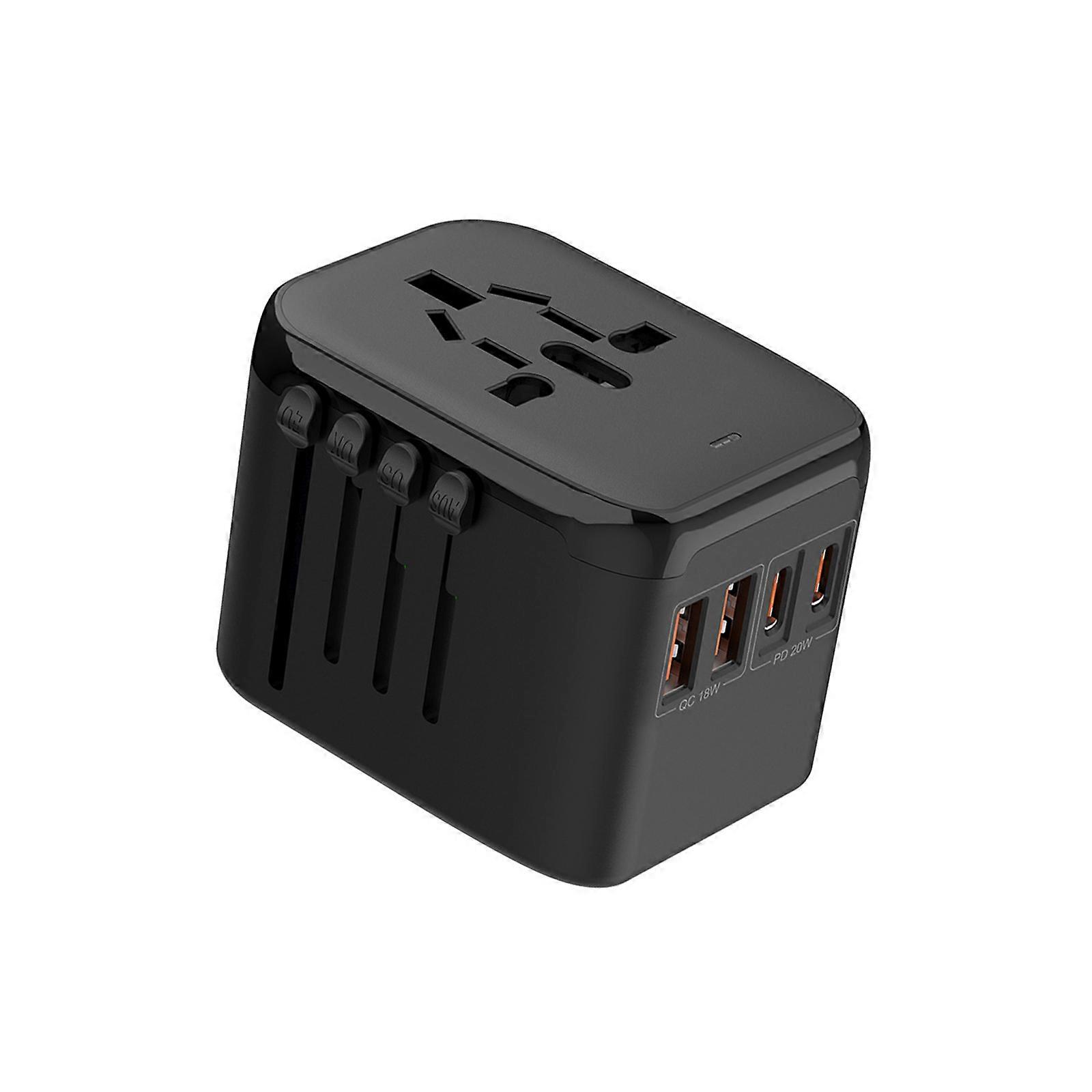 Worldwide Charging Adapter Fire Resistant Housing Multiple USB Port Universal Compatibility For Global Electronics Multicolor
