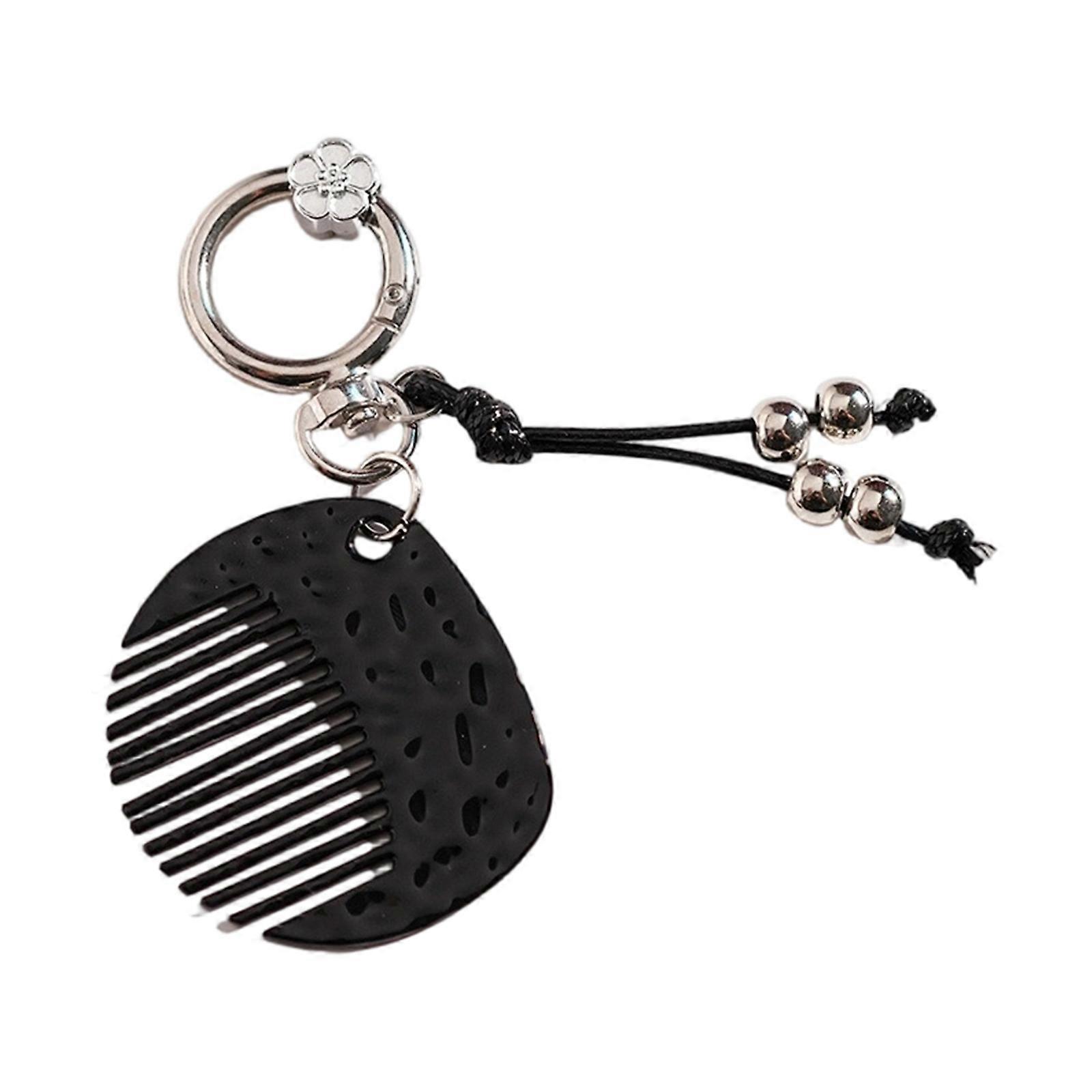 Modern Resin Haircare Keychain Comb Static Prevention Design Ideal Travel Companion And Thoughtful Gift Choice Multicolor