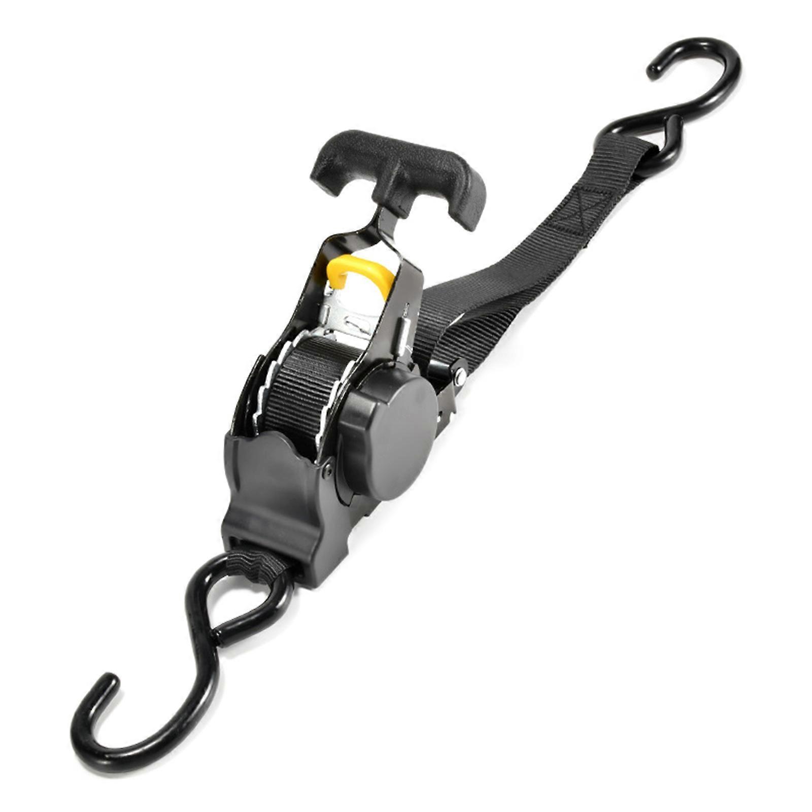 Upgrades  Retracting Tie Down Strap Secure Luggage Strap for Motorcycles Ergonomic Handle for Easy  Operation  T glue black