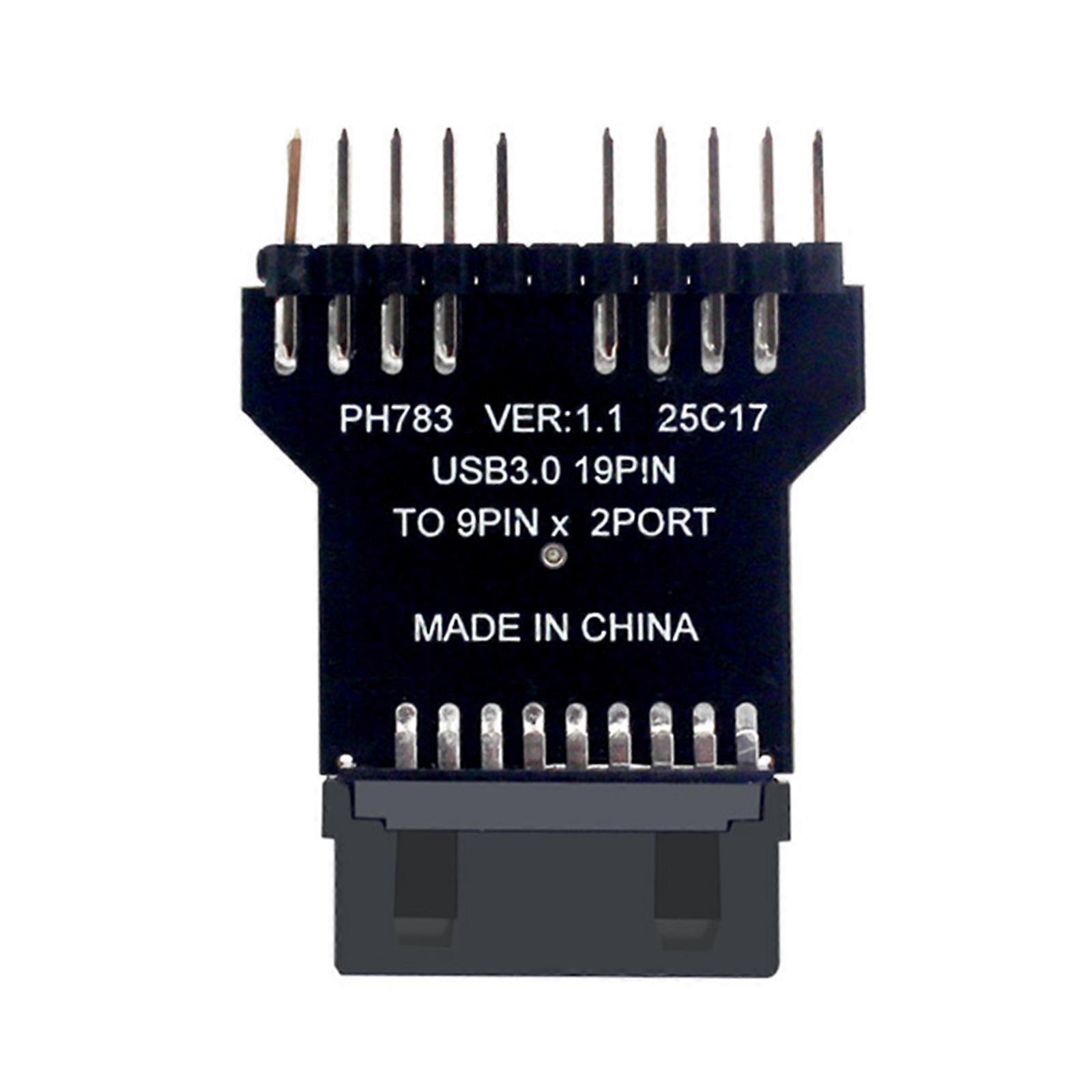 Internal PC Adapter Converting 19Pin USB3.0 To Two 9Pin USB2.0 Port Motherboards Expansion Adapter Multicolor