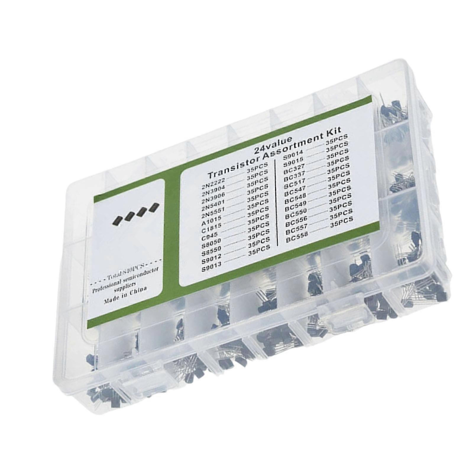 200/600/840Pcs Precisions TO 92 Semiconductor Transistors Kit For Circuit Stability And Durability Multicolor