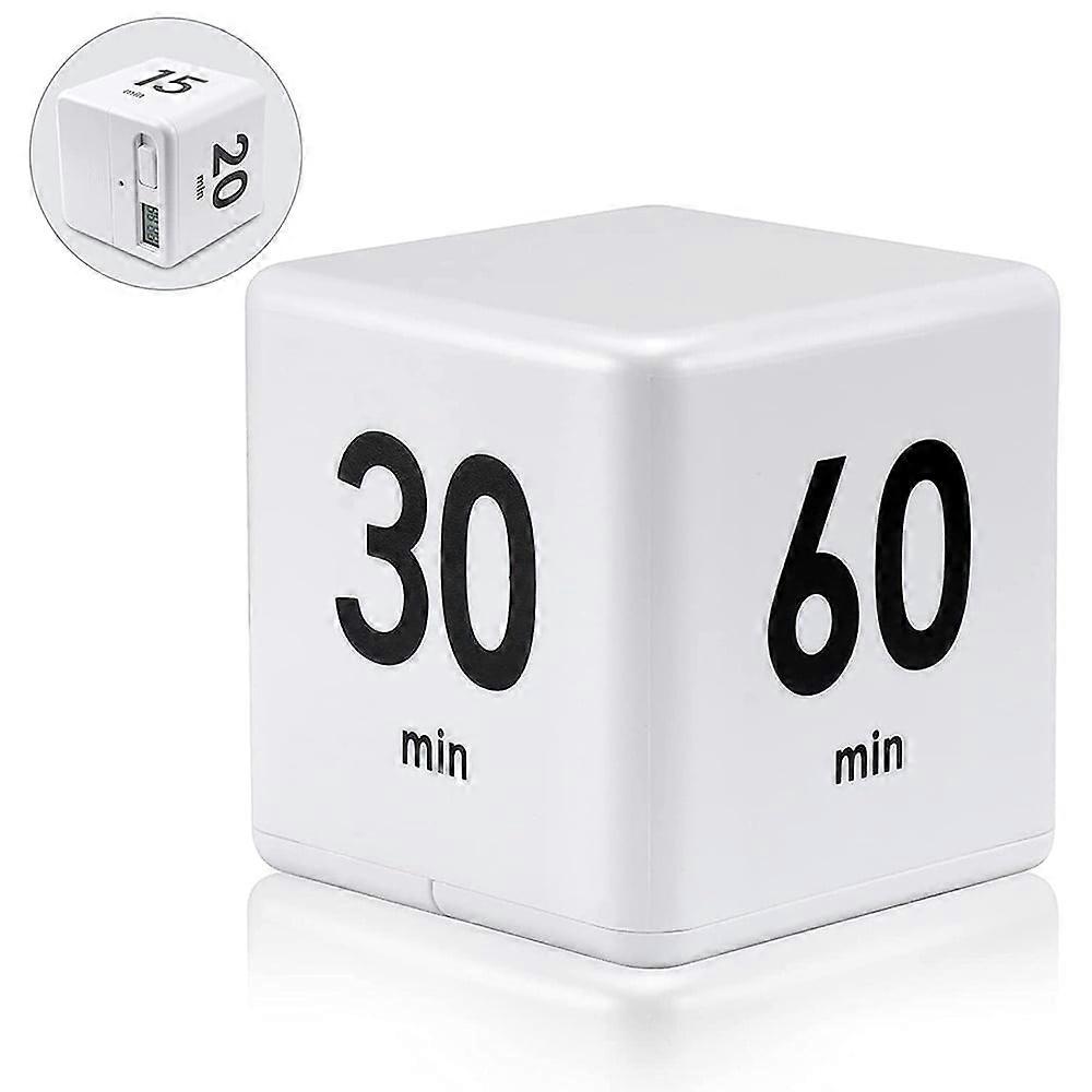Portable Cube Timer with Digital Display, 15-20-30-60 Min Countdown Alarm for Study, Cooking, Sports, Gaming, Office Use