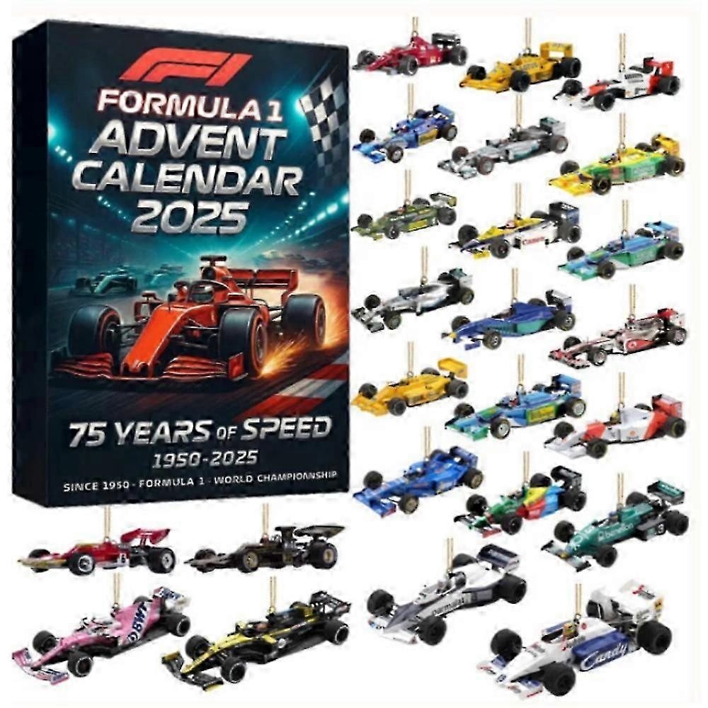 F1 Racing 2025 Advent Countdown Holiday Calendar Blind Box Christmas Tree Decoration