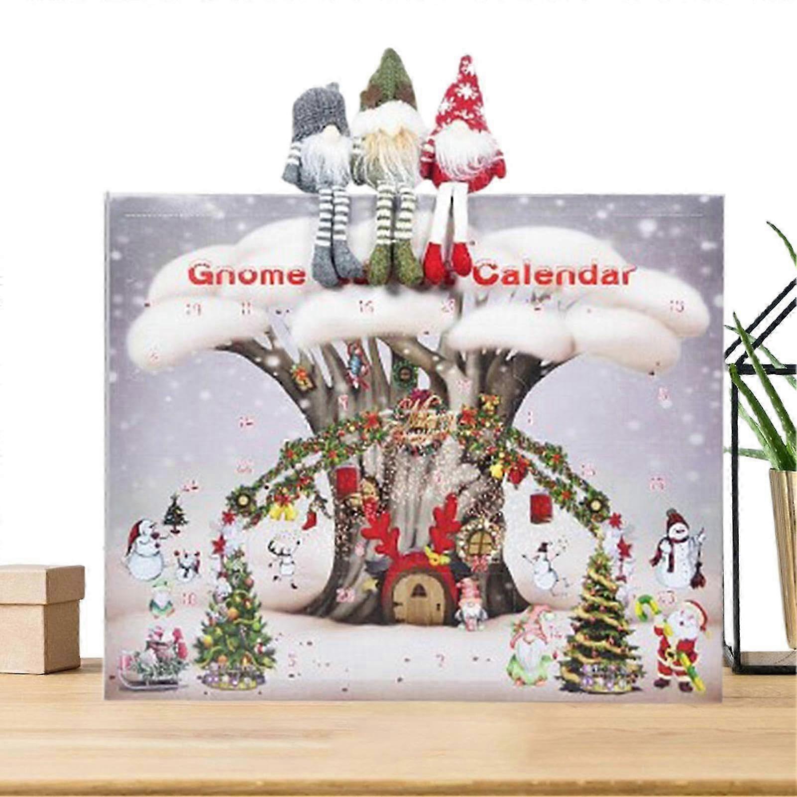 Advent Calendar for Christmas Festivities with Gnome Figure Collection