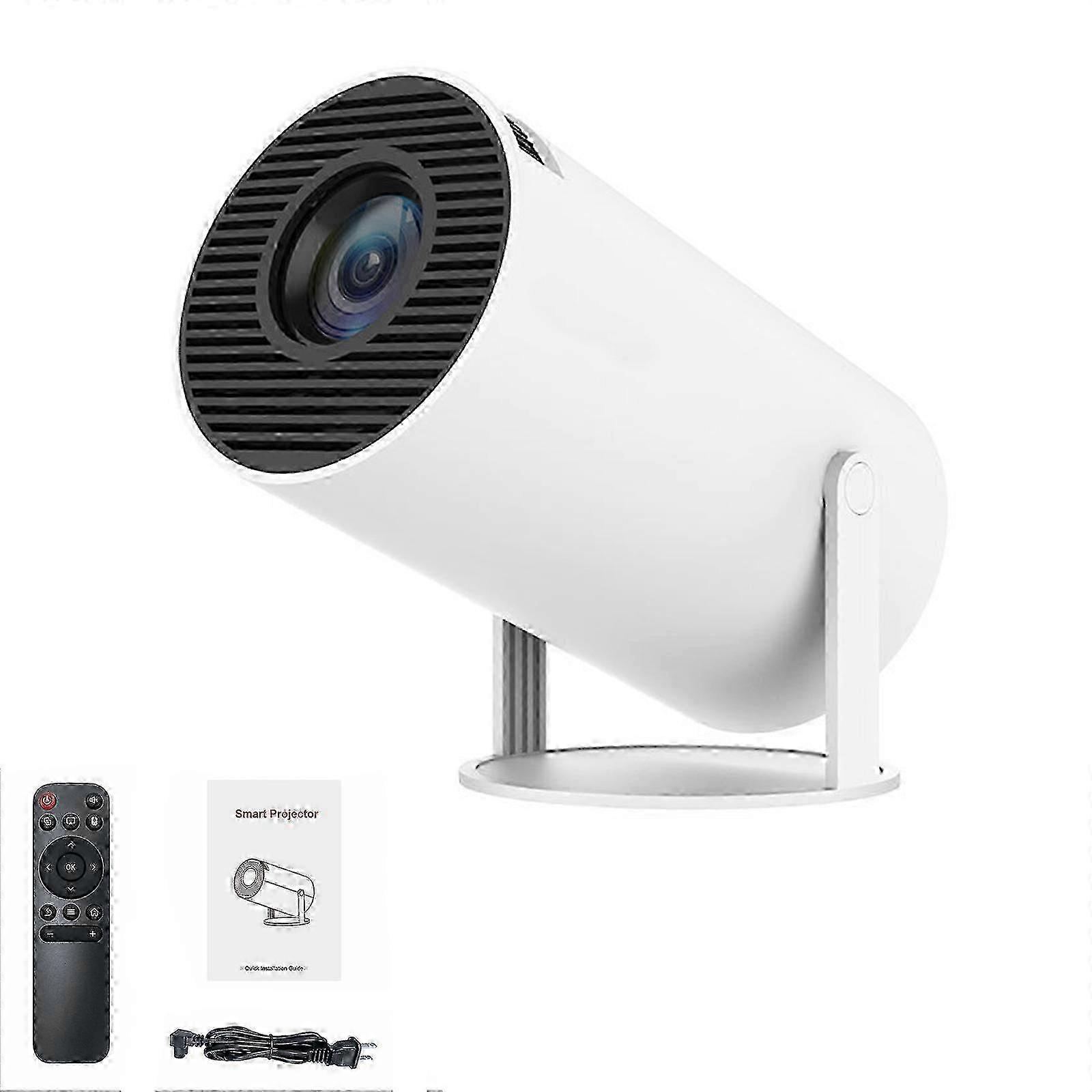 f 4K Mini Android Projector, Supports Full HD 1080P, White Model