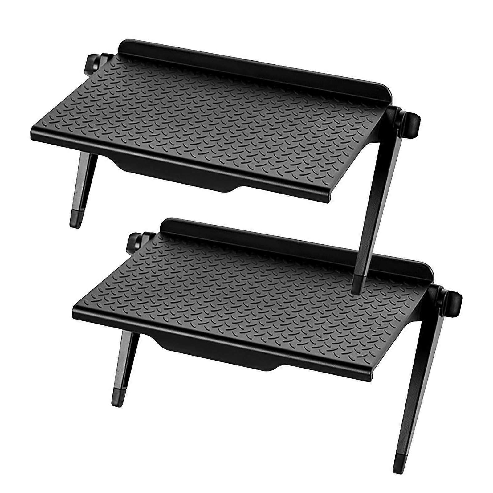 MASTER OF SPACE USE! Punch-free Computer Monitor Rack Plastic TV Set-top Box Screen Bracket Router Storage Rack 2pc Life Is Organized！