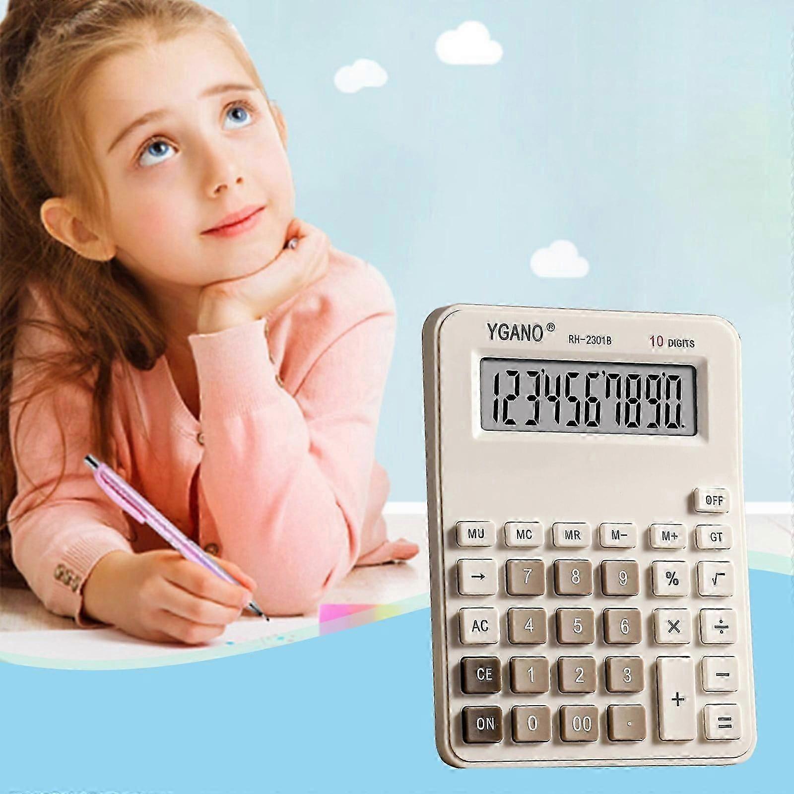 Viflosae 10-Digit Calculator Compatible with Elementary School Mathematics Textbook, Portable Silent Desktop Electronics for Kids