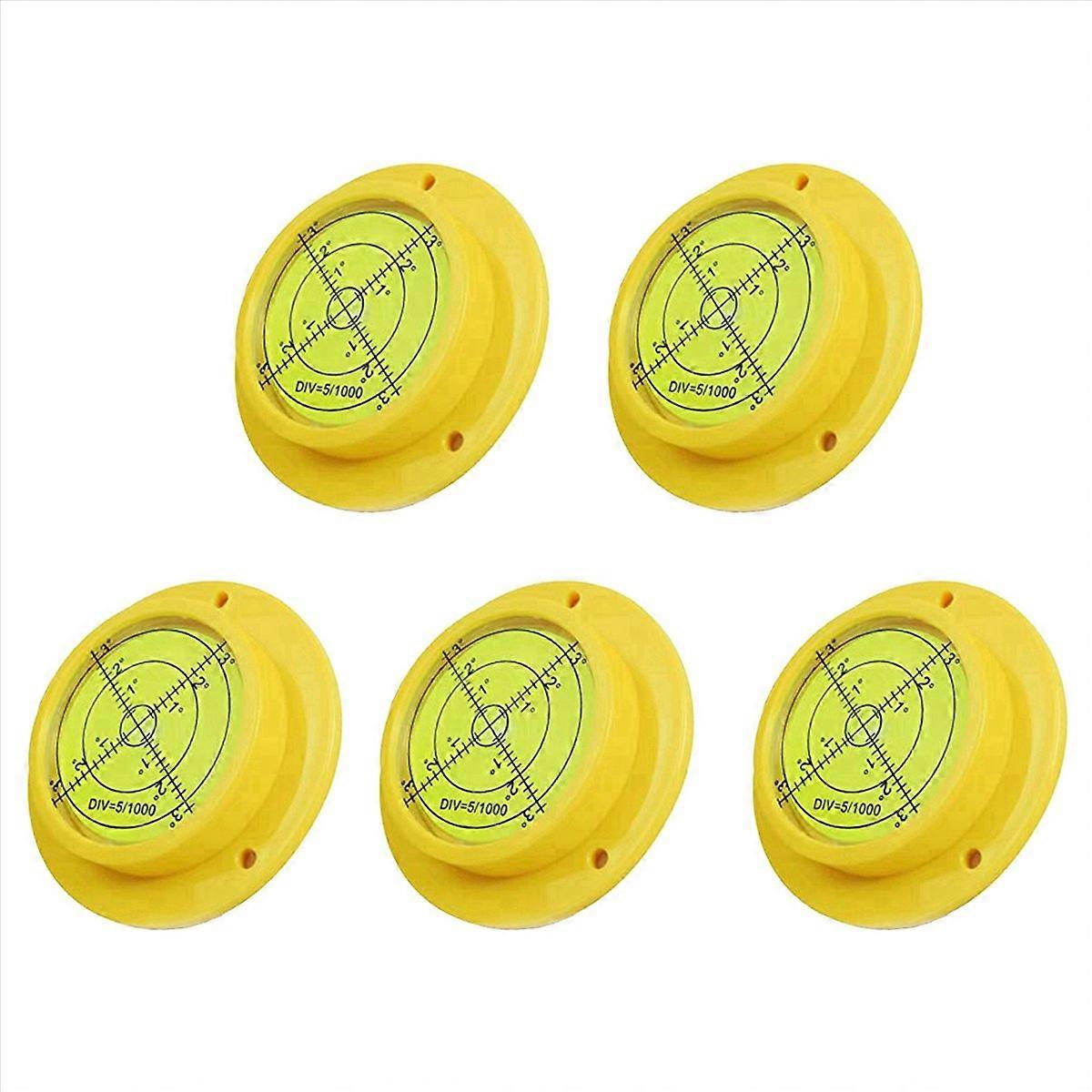 5X Round Bubble Level, 90X17mm High Circular Spirit Level with 3 Mounting Holes, Measuring Instrumen
