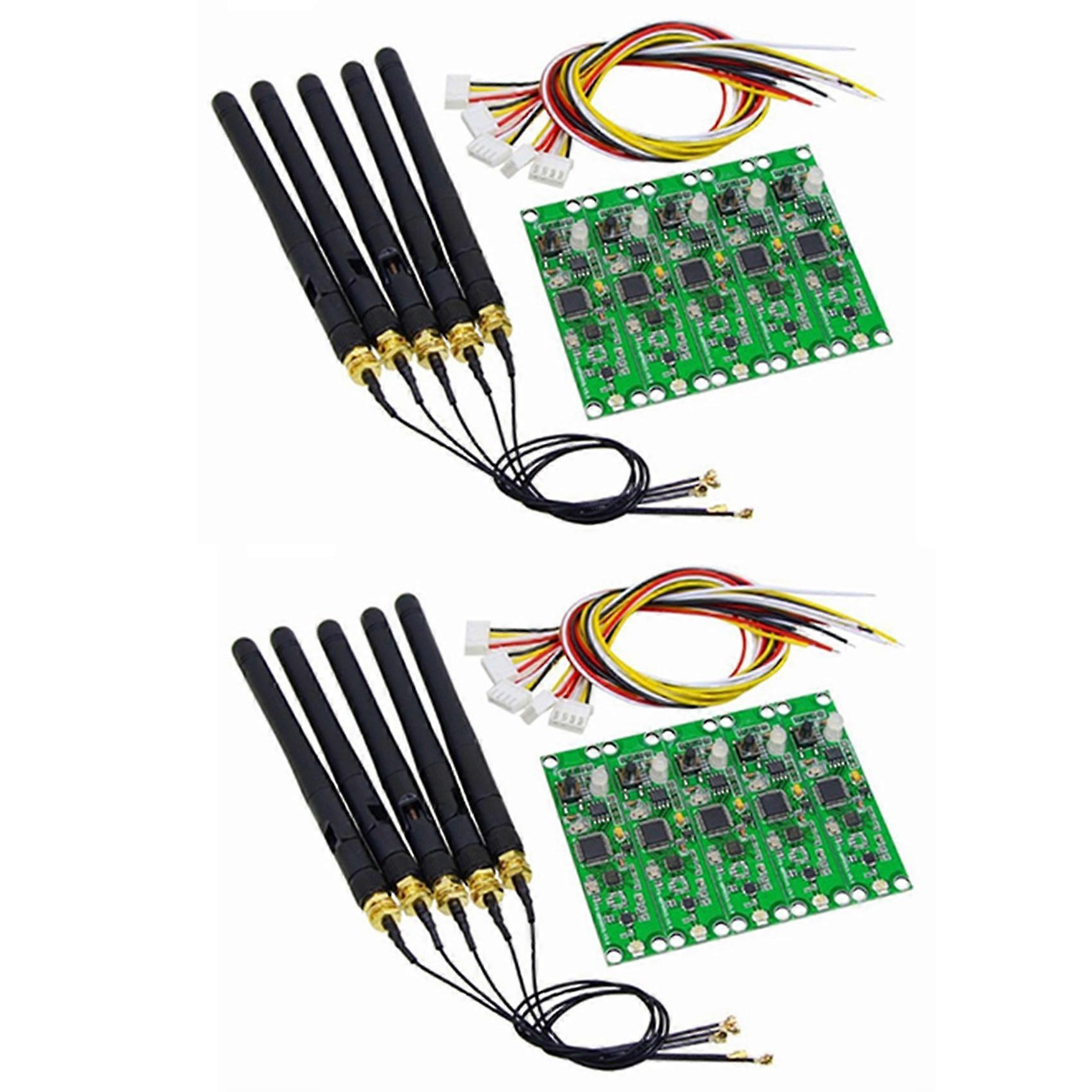 10Pcs 2.4Ghz Wireless 512 Transmitter Receiver PCB 2 in 1 Module Wireless PCB Board with Antenna for