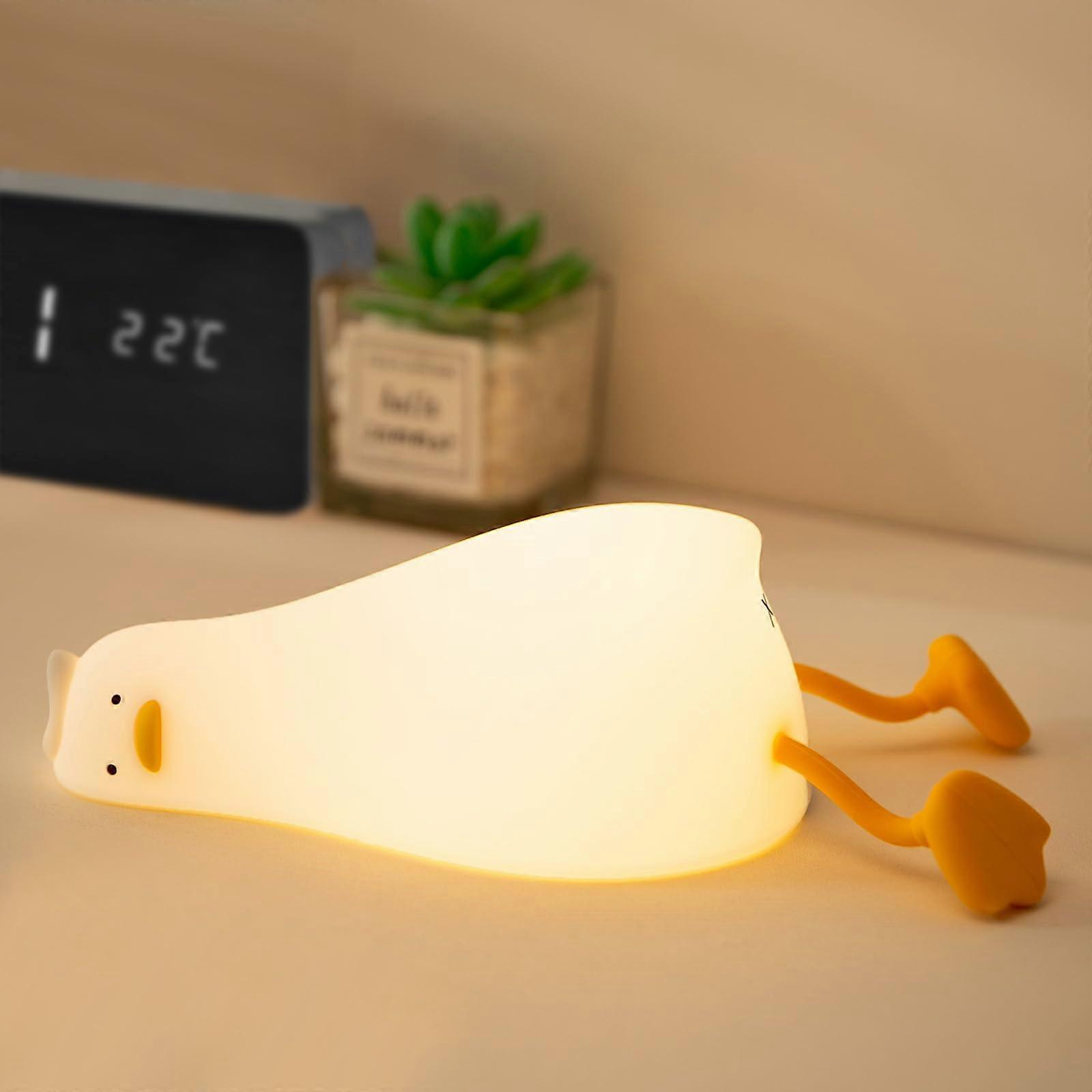 Duck Lamp Silicone Duck Night Light USB Rechargeable Timing Function Adjustable Brightness Portable Baby