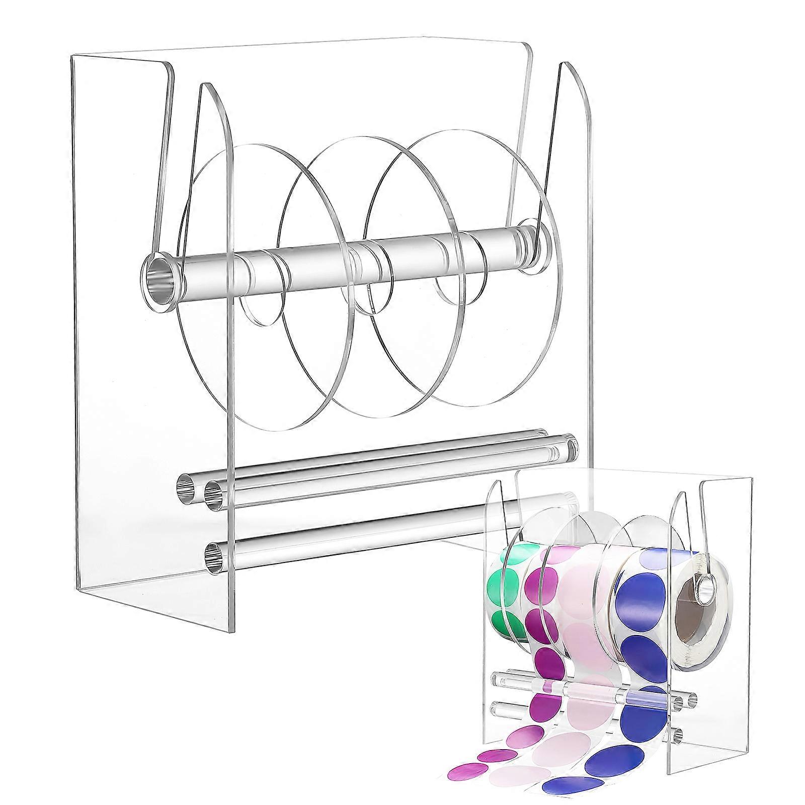 Sticker Dispenser Adjustable Label Applicator for Office Transparent Acrylic