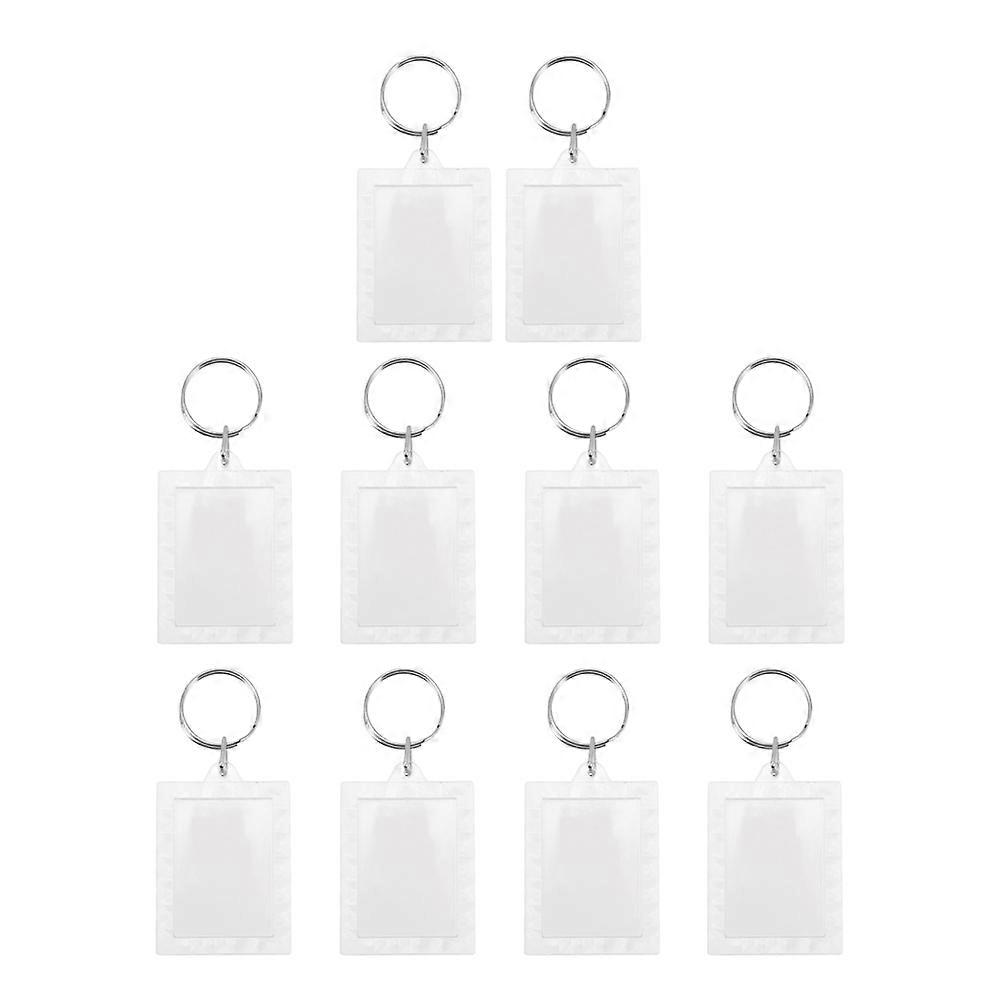 Clear Acrylic Keychain Photo Holder for Hanging Use 20Pcs Rectangle Frames