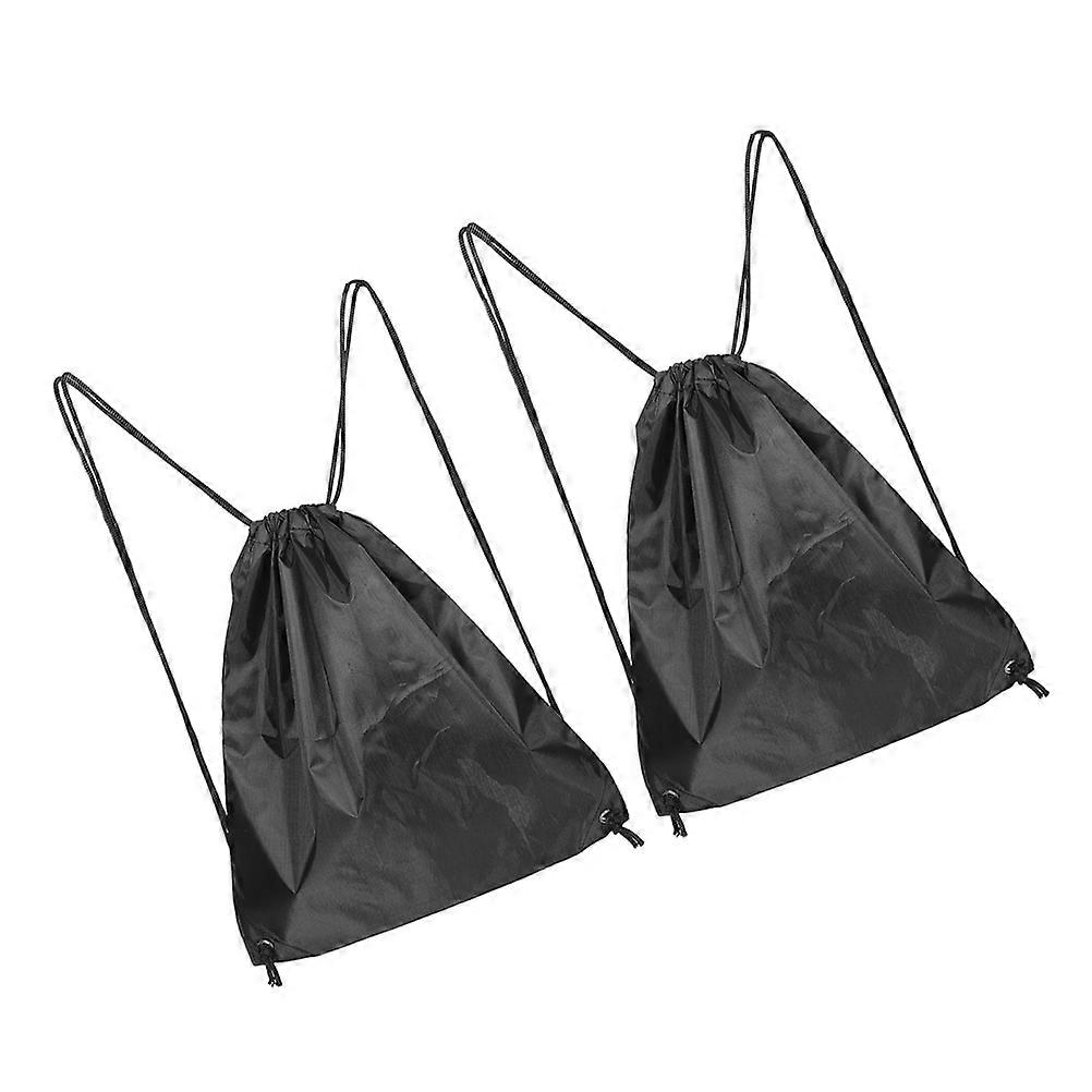 Black Motorcycle Bags for Storage 2Pcs Waterproof Drawstring Backpacks