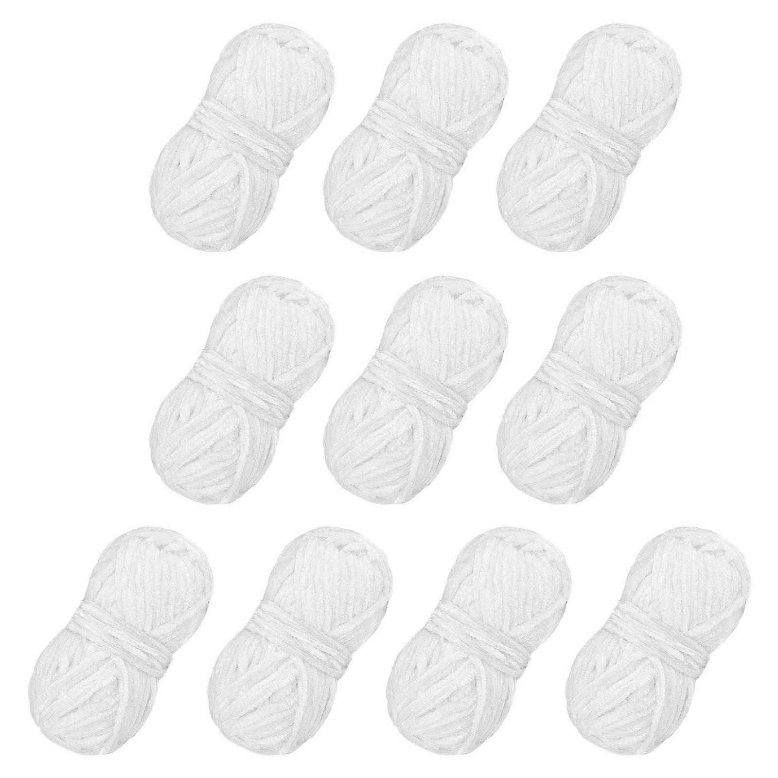 10 tekercs zsenília fonal puha baba fonal díszes fonal kötőfonal varrás kellékek pulóver takarók sálak sapka készítése fehér