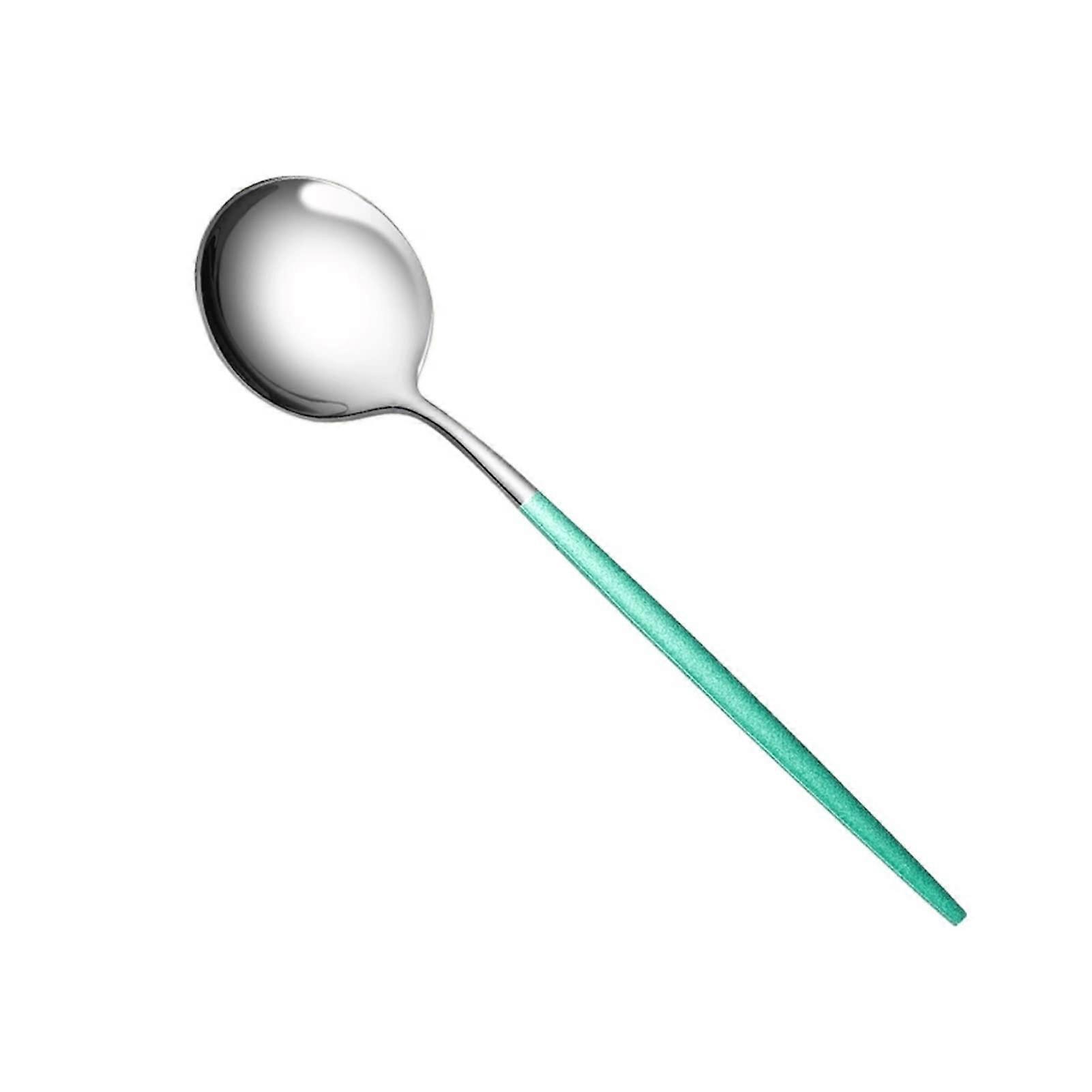 Stainless Steel Soup Spoon with Long Ergonomic Handle, Mirror Polished, Elegant Round Head Design