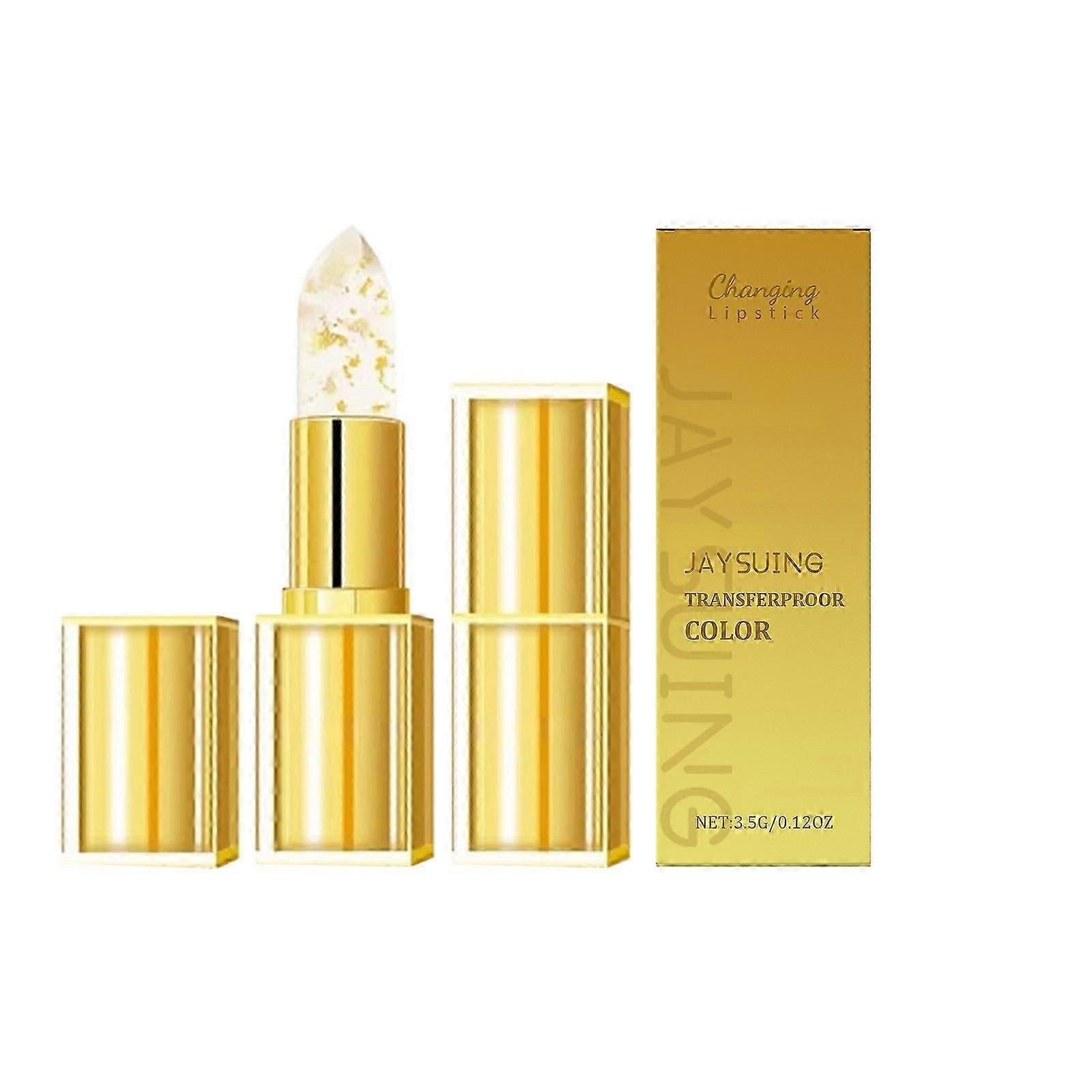 unique gold foil lip balm transforms color upon application