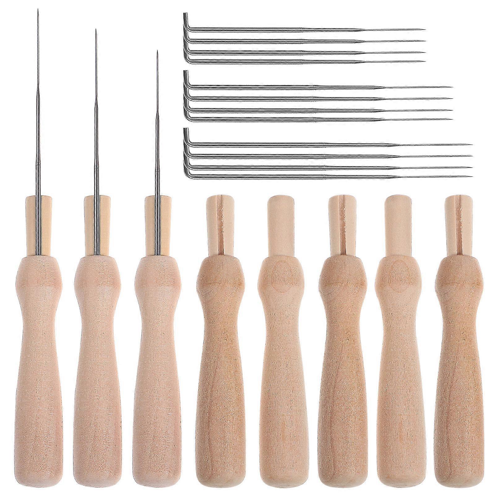 Wool Felting Needles 5Pcs Needle Tools Set For Beginners And Crafters With Wooden Handle For Easy Felt Making Techniques