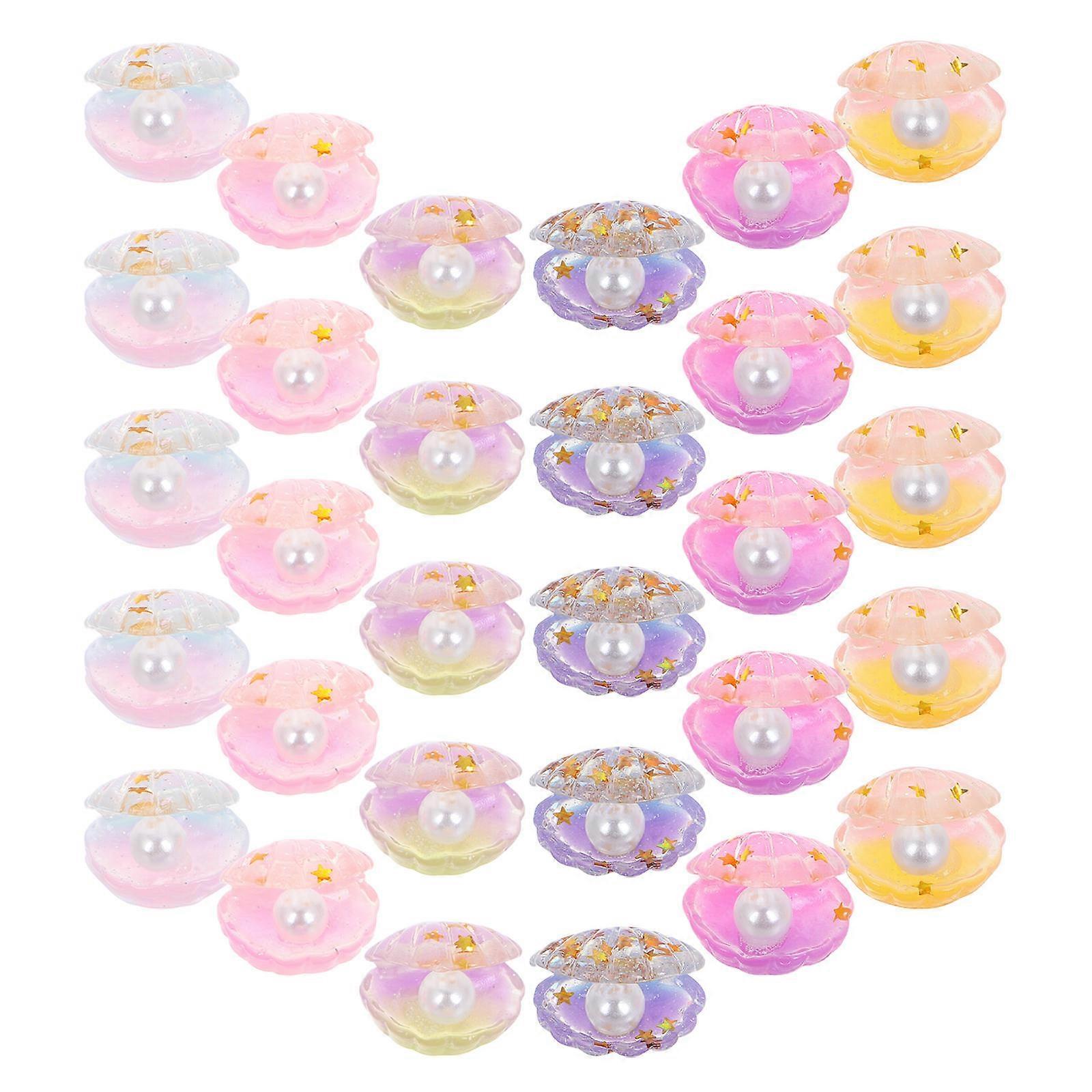 30Pcs Resin Night Glow Shell Charms for Decorating Craft Projects