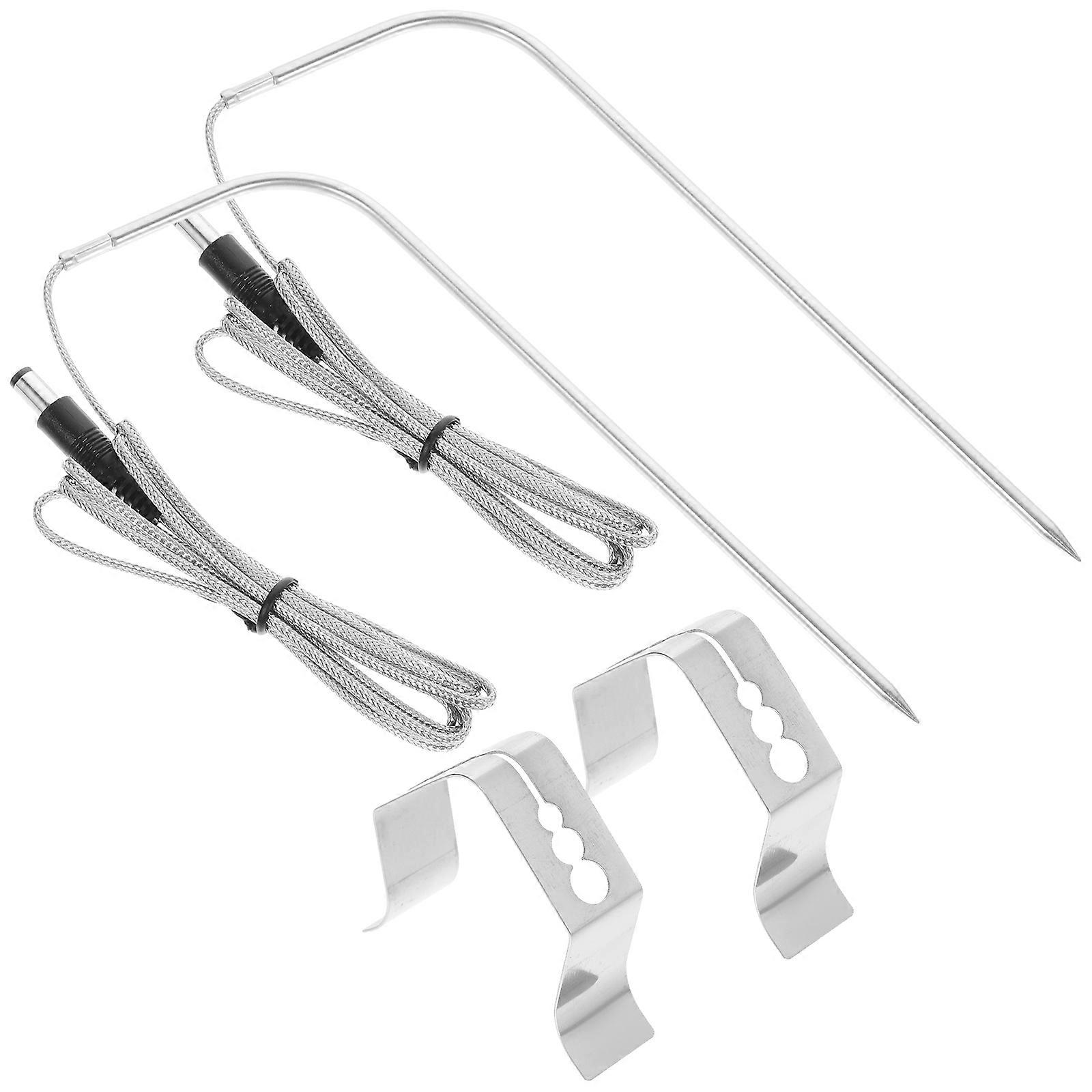 Meat Temperature Probe for Kitchen and Grill Use Silver Color Lightweight and Iron Plastic 1 Set