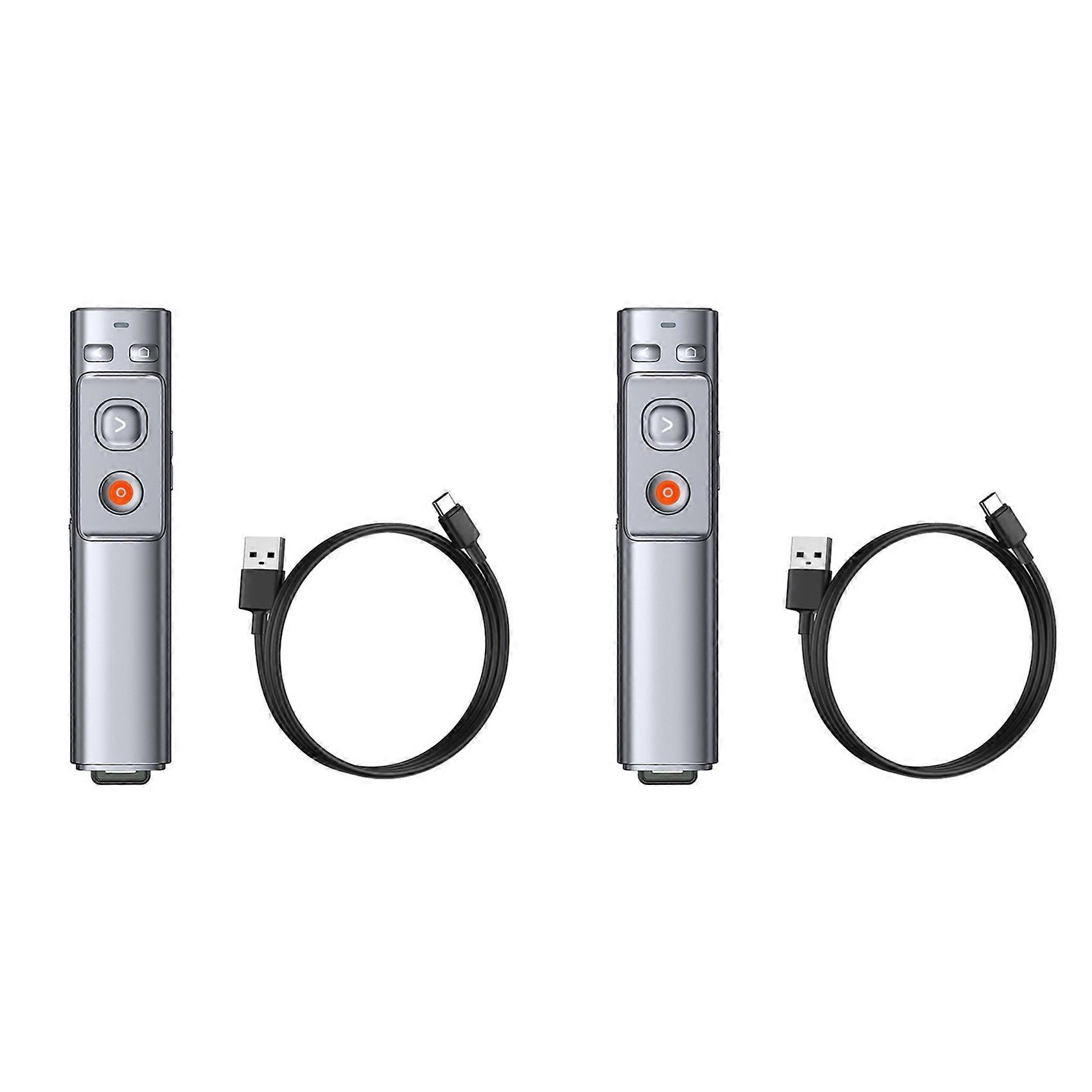 2X Wireless Presenter Laser Pointer 2.4GHz Type-C Remote Controller PPT Pen for Projector USB Pointer Presenter
